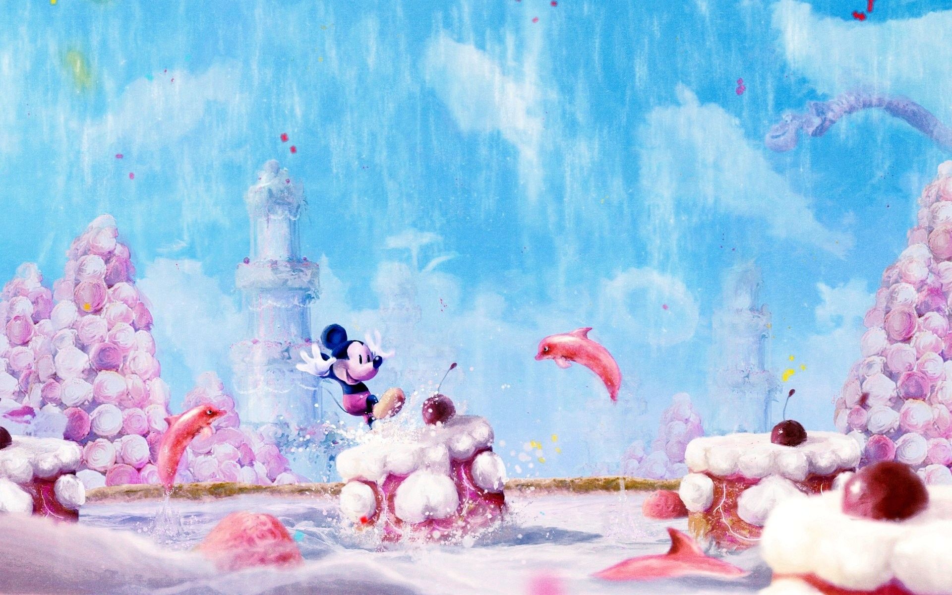 Topolino paesaggio fantasy rosa, 1920x1200 Full HD+ WUXGA, Desktop