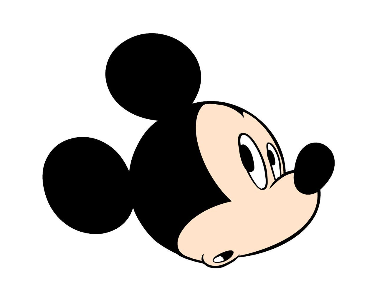 Testa Topolino Disney nera rossa, classici d'animazione, 1024x1024 HD, PC