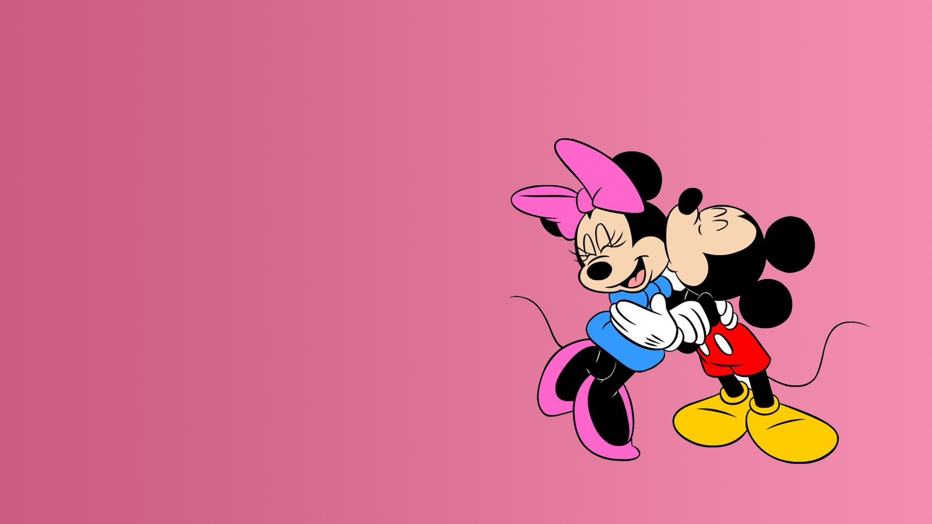 Topolino e Minnie sfondo rosa, 1920x1080 Full HD, Desktop