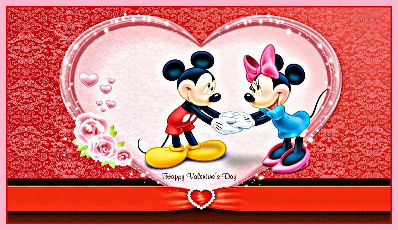 Topolino e Minnie San Valentino, 1330x770 HD, Desktop