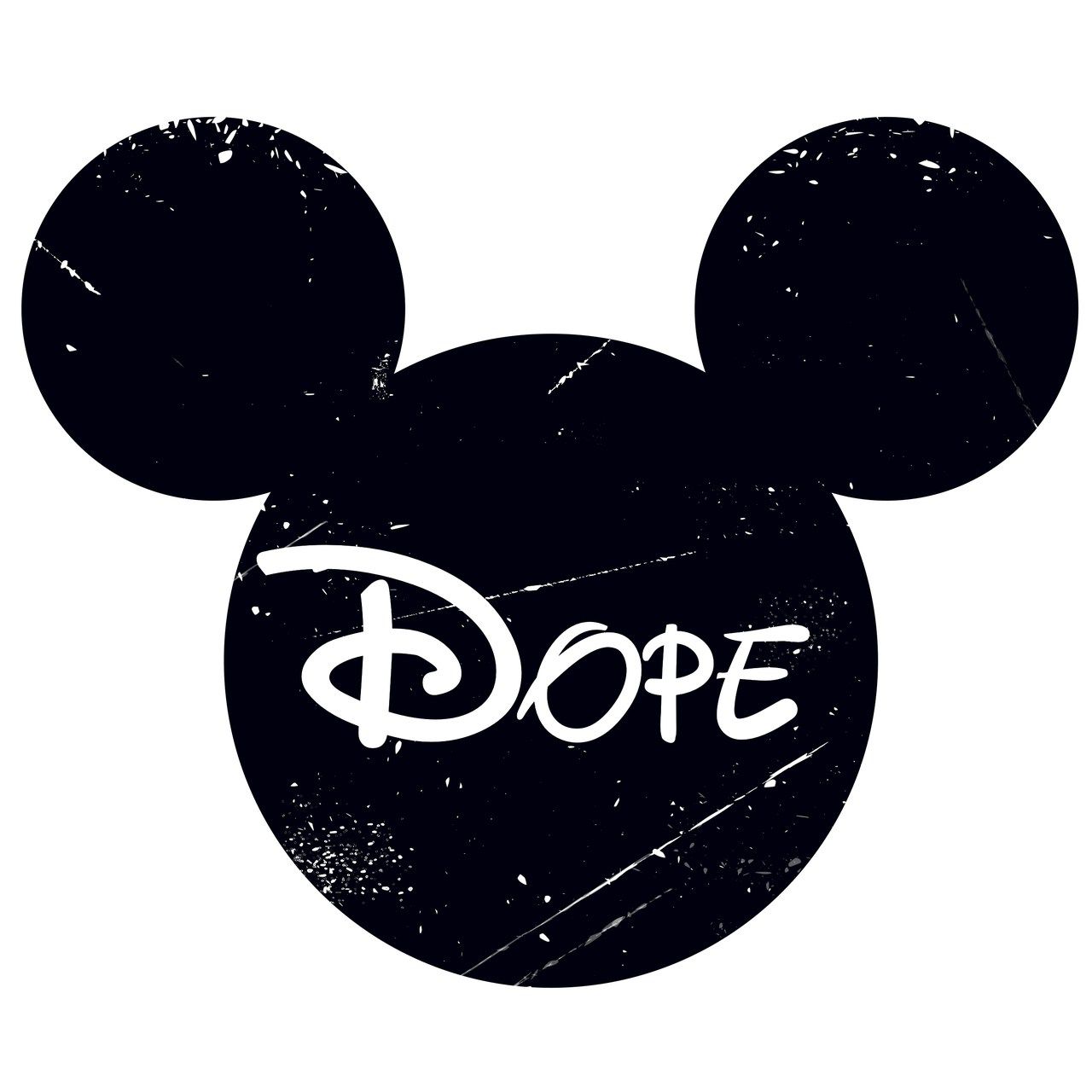 Sagoma Topolino scritta Dope, 1280x1280 720p, Laptop