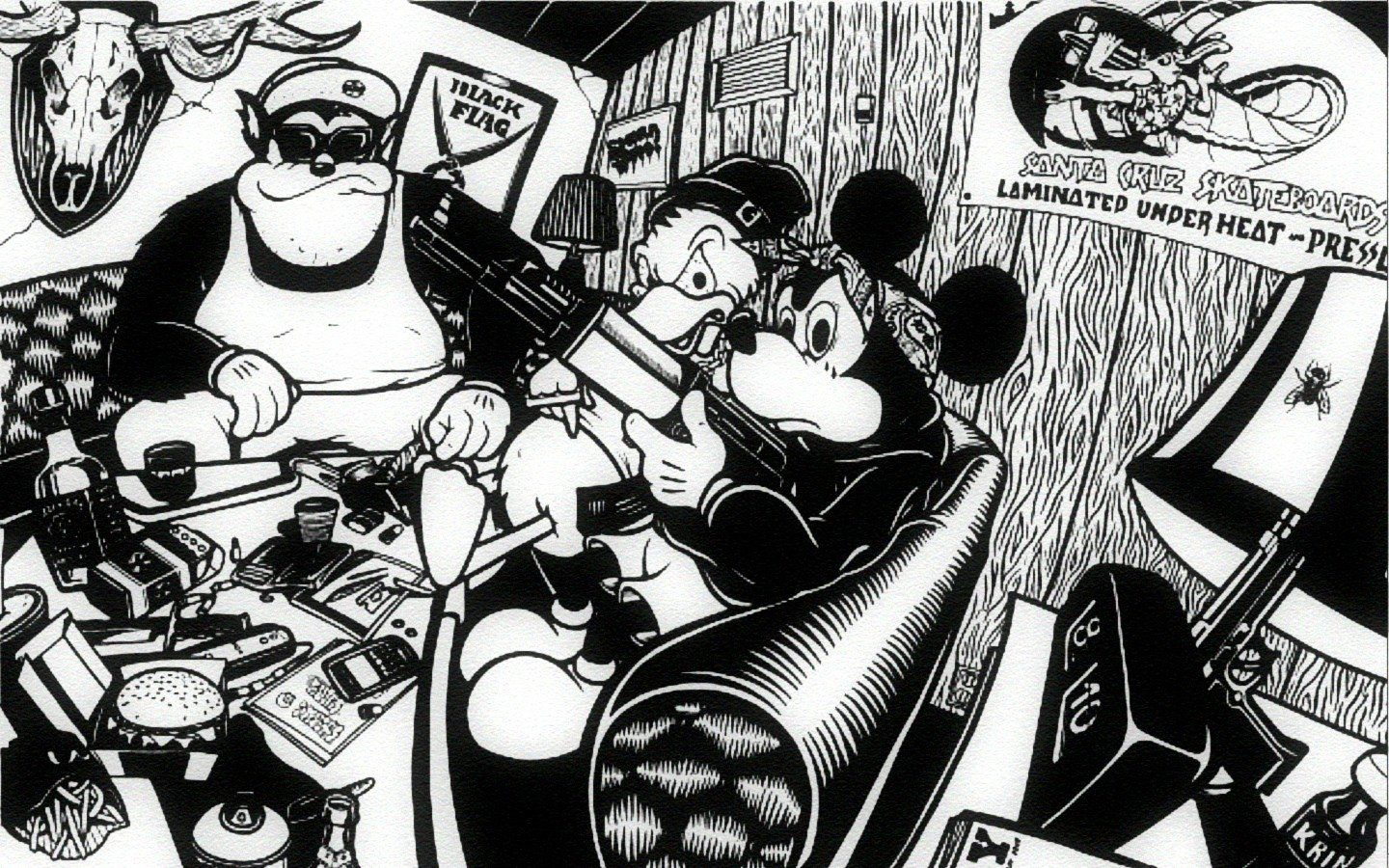 Topolino Bianco e Nero fumetto, 1440x900 HD, Desktop
