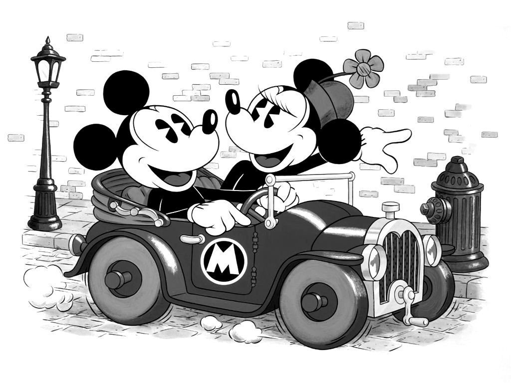Topolino e Minnie in auto, Minnie Mouse, 1024x768 HD, Desktop