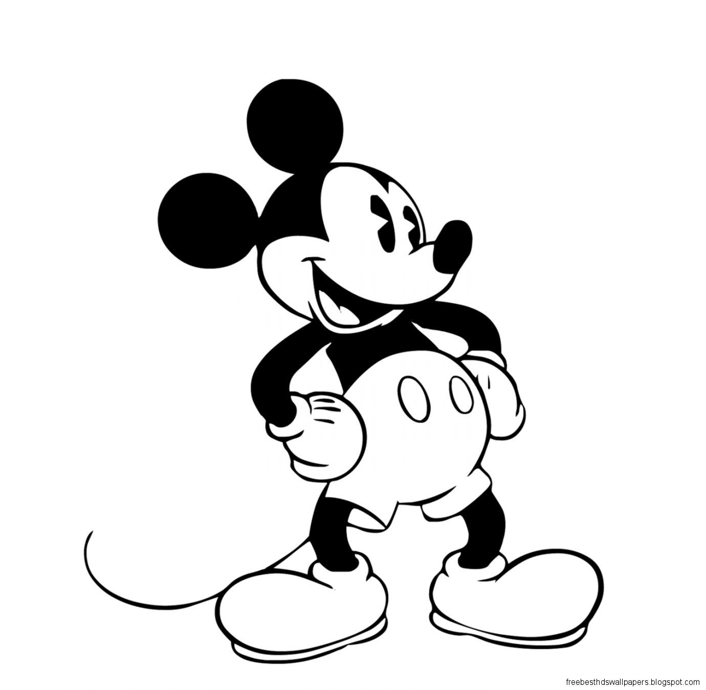 Topolino silhouette bianco e nero, 720x1280 Verticale, Mobile