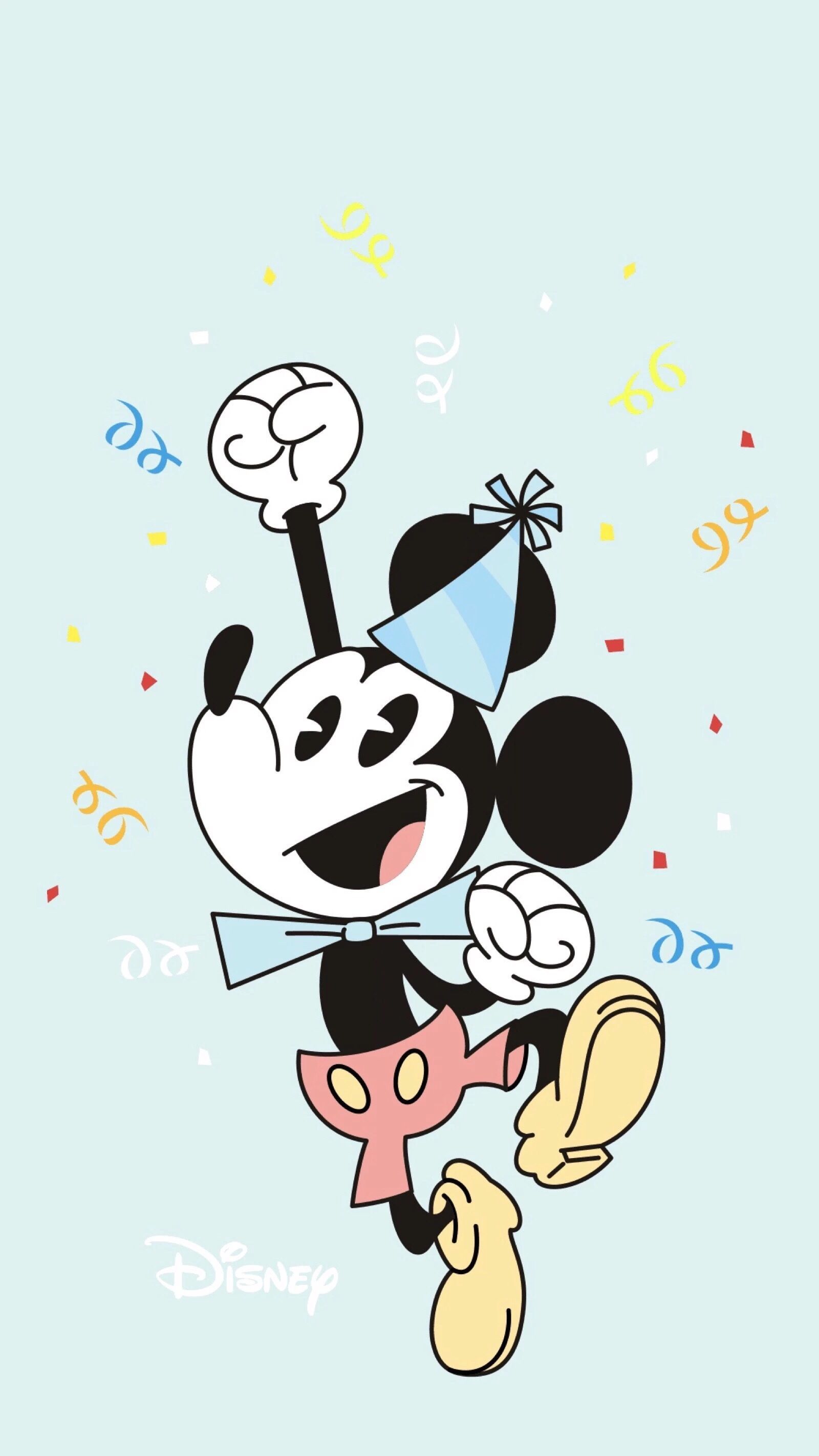 Topolino vintage festa coriandoli, 1600x2844 Full HD Verticale, iPhone