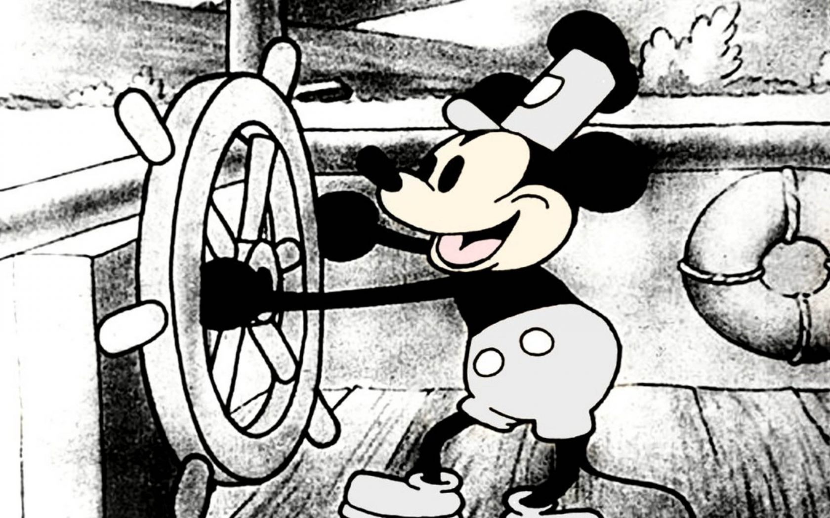 Topolino timoniere barca vintage, 1680x1050 HD, Desktop