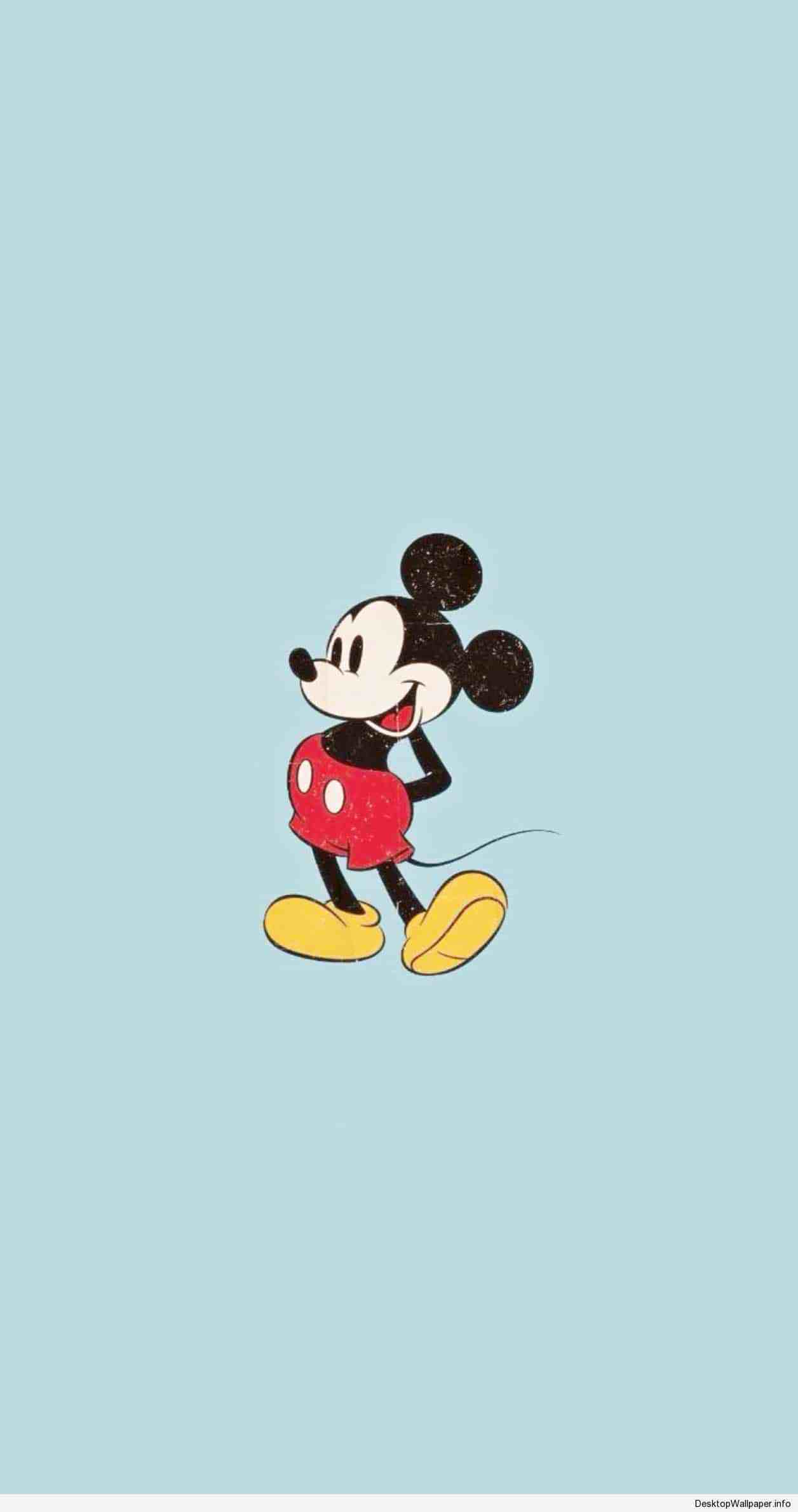 Topolino vintage sfondo azzurro, Disney, 1256x2381 Verticale, Mobile
