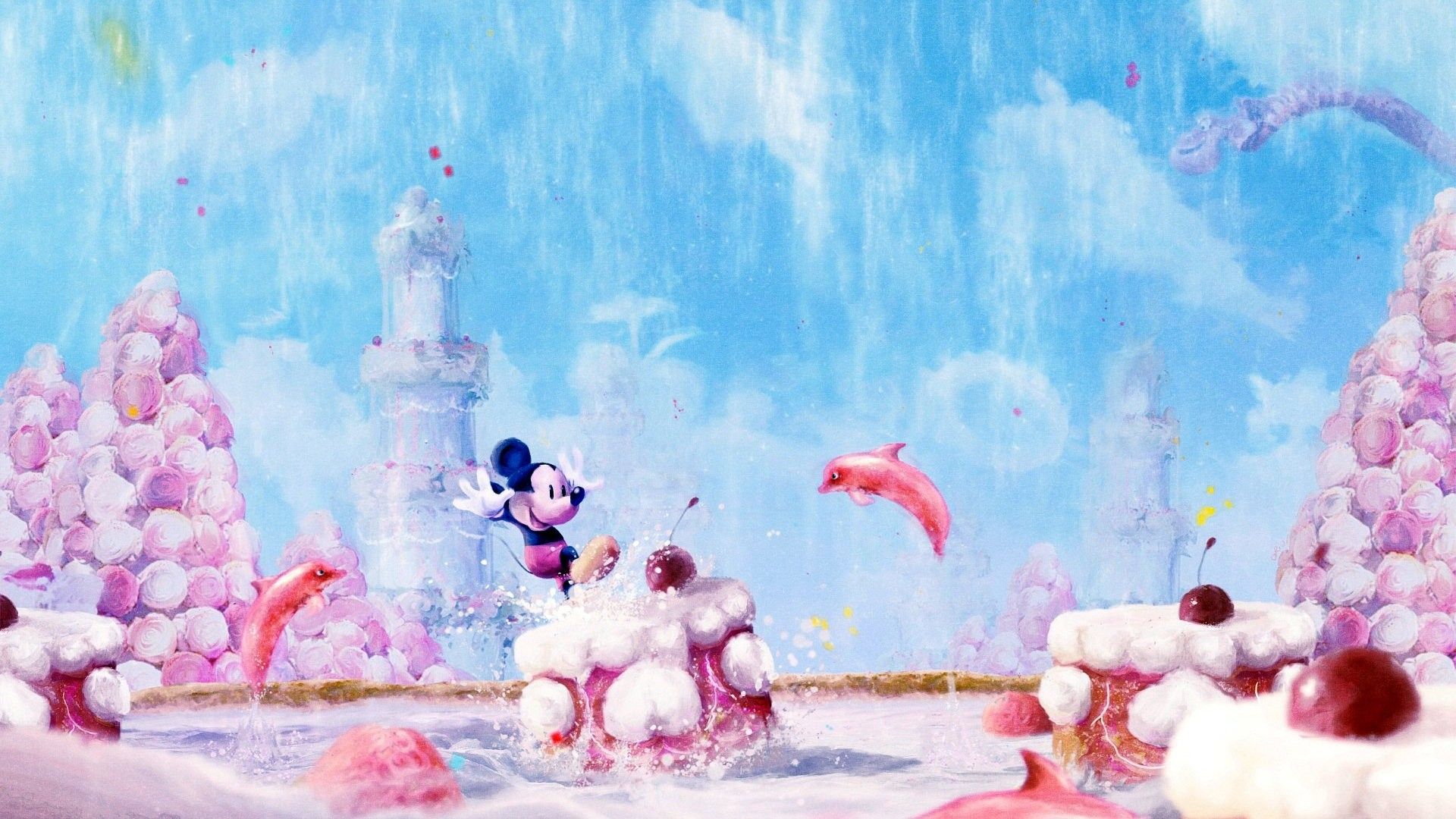 Topolino vintage castello rosa, Disney, 1920x1080 Full HD 1080p, Desktop
