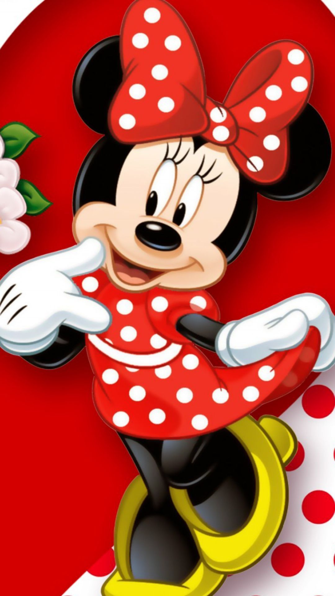 Minnie Mouse abito rosso pois, 1080x1920 Verticale, Telefono