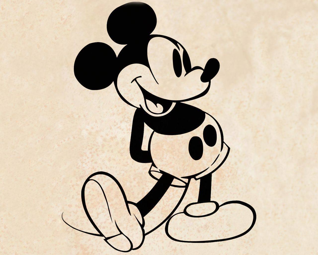 Topolino disegno vintage bianco nero, 1280x1024 720p, PC