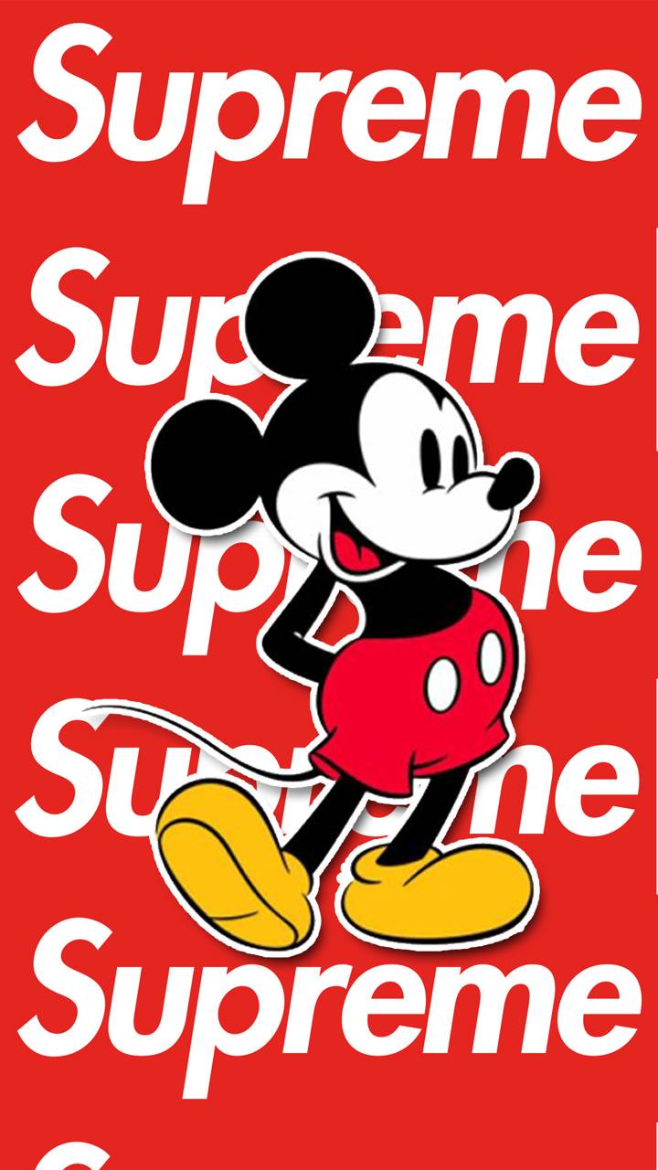 Mickey Mouse Supreme rosso, 720x1280 Verticale, POCO