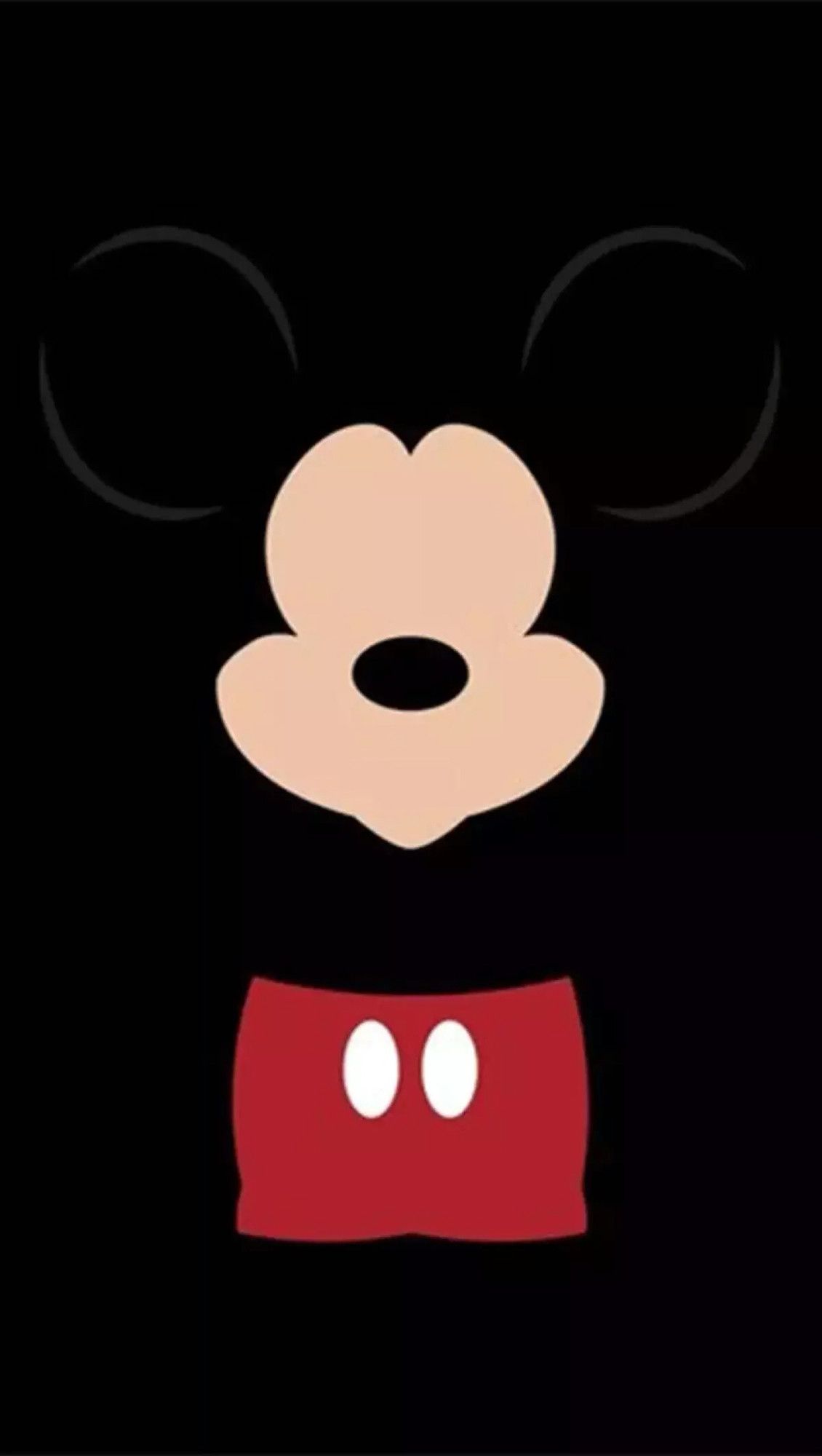 Topolino minimalista sfondo nero, Disney, 1130x2000 Verticale, Telefono