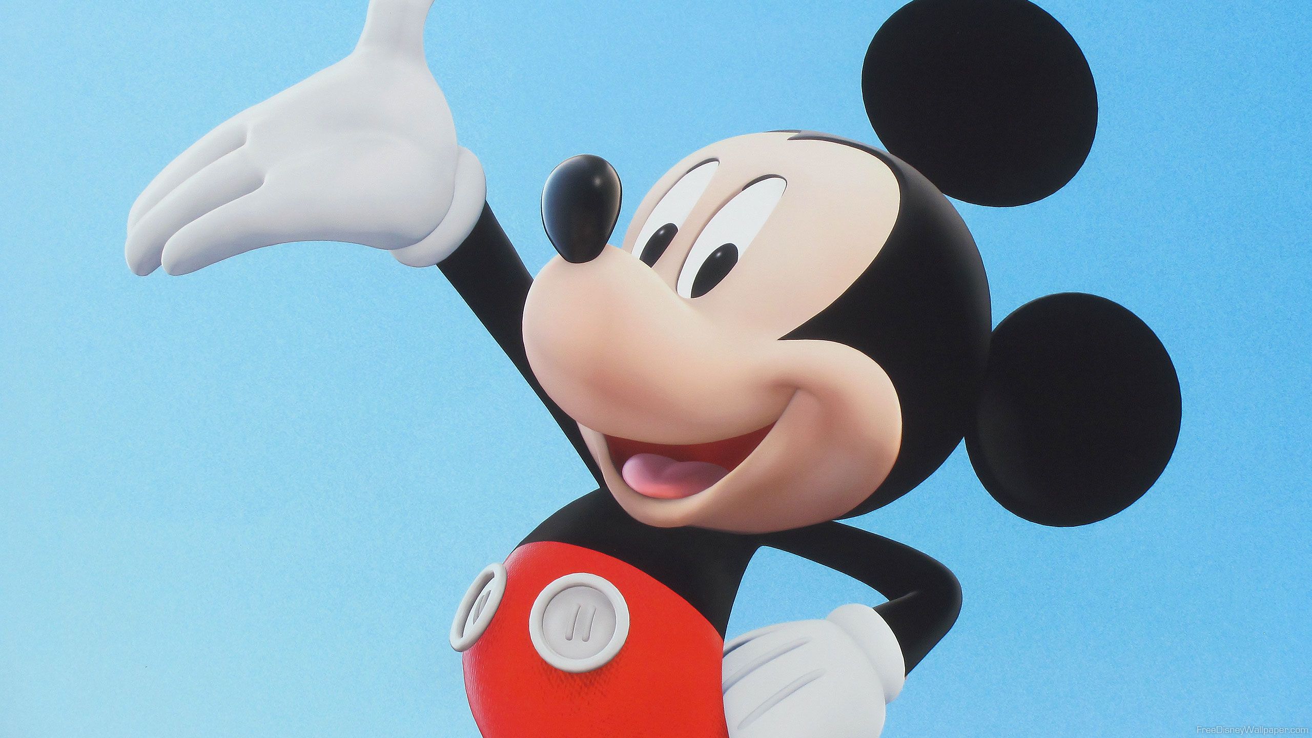 Topolino Disney sfondo azzurro, classici d'animazione, 2560x1440 1440p, Desktop