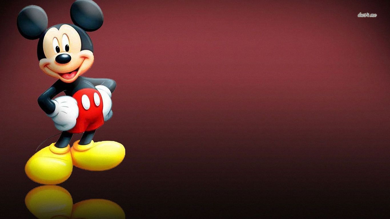 Topolino Disney sfondo rosso, 1366x768 HD, Desktop