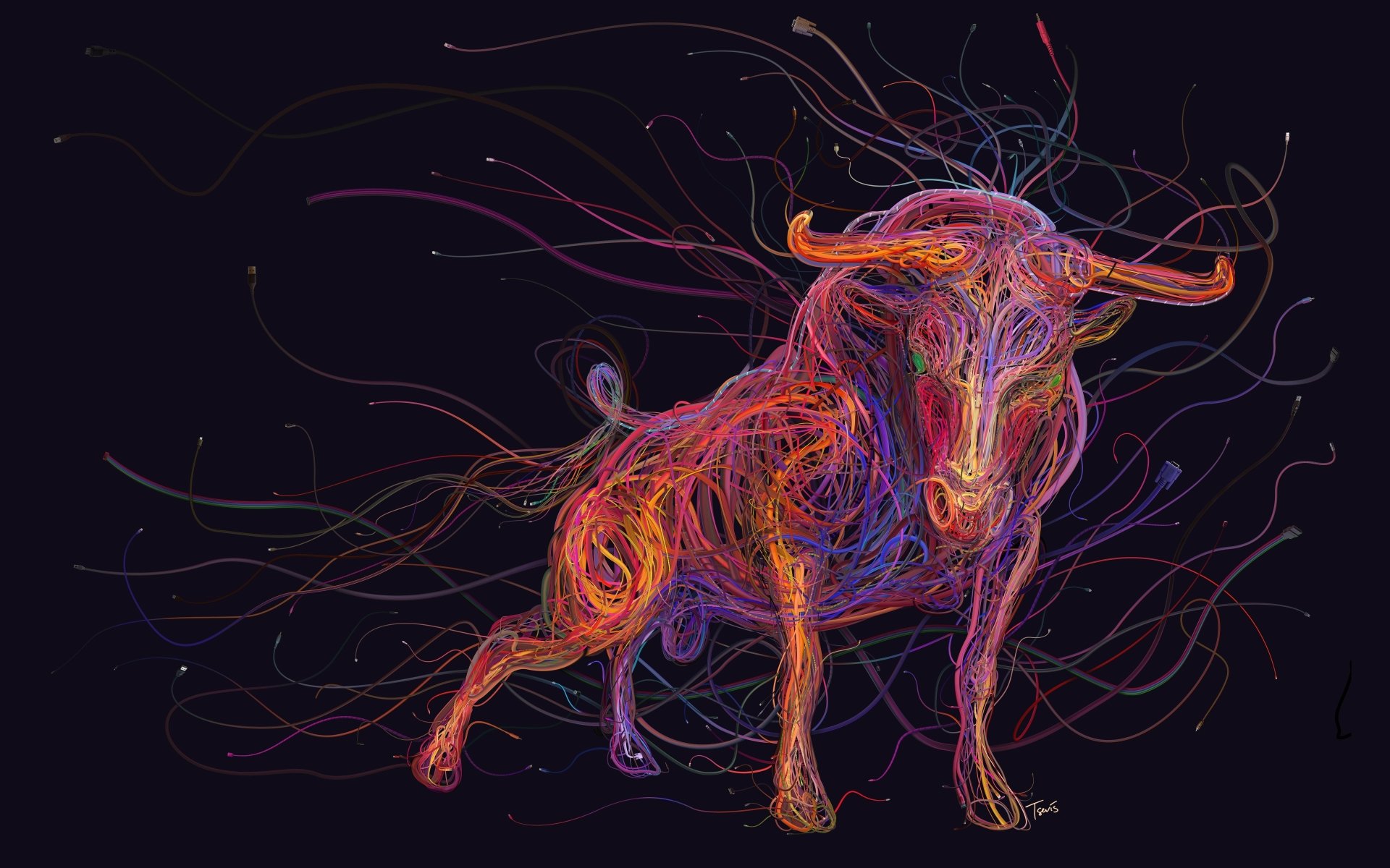Toro astratto linee colorate, 1920x1200 Full HD+ WUXGA, iMac