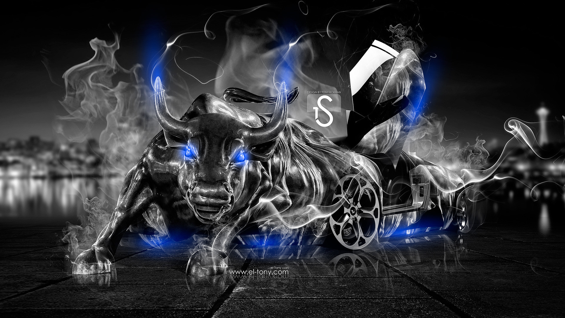 Toro fumo blu carro, 1920x1080 1080p, PC