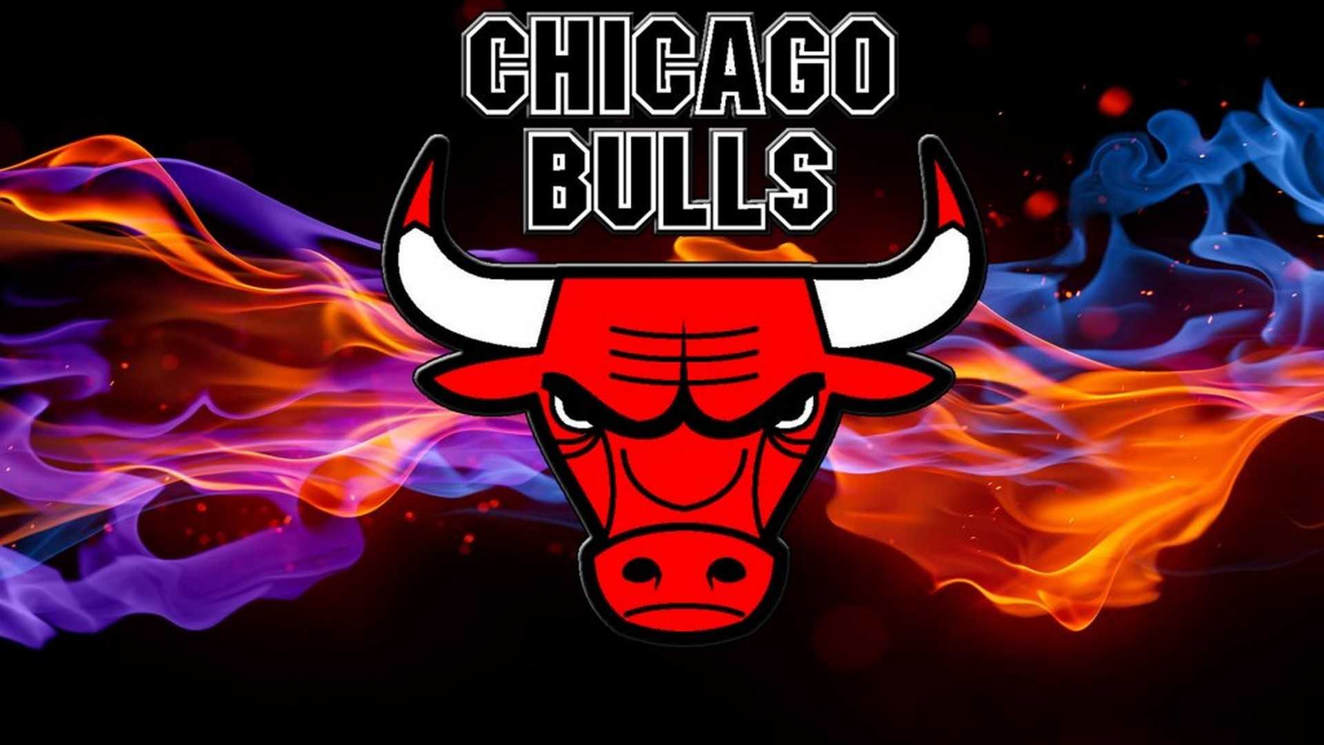 Logo Chicago Bulls con fiamme, 1920x1080 Full HD, PC