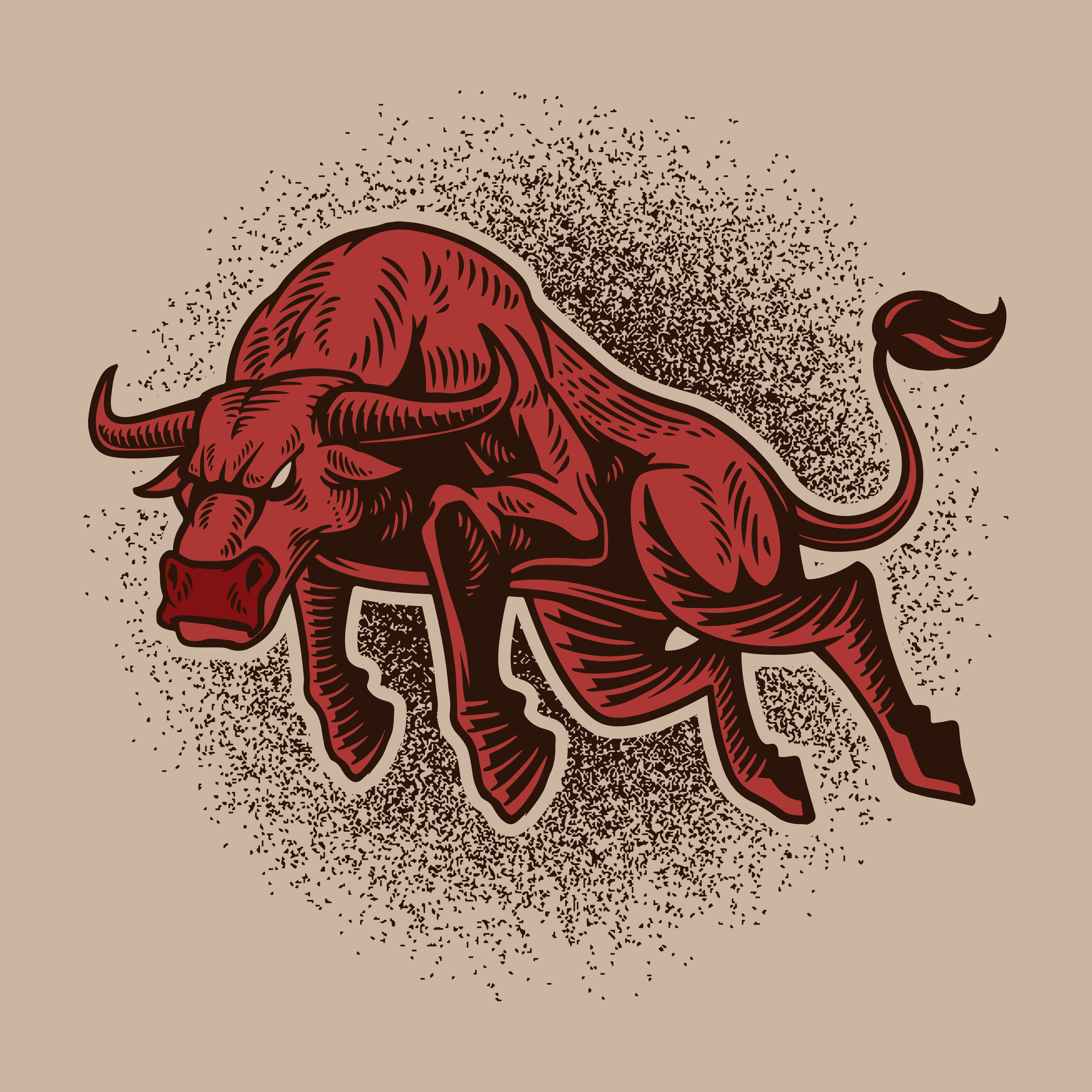 Toro rosso disegnato a mano, 4250x4250 Ultra HD, 4K TV