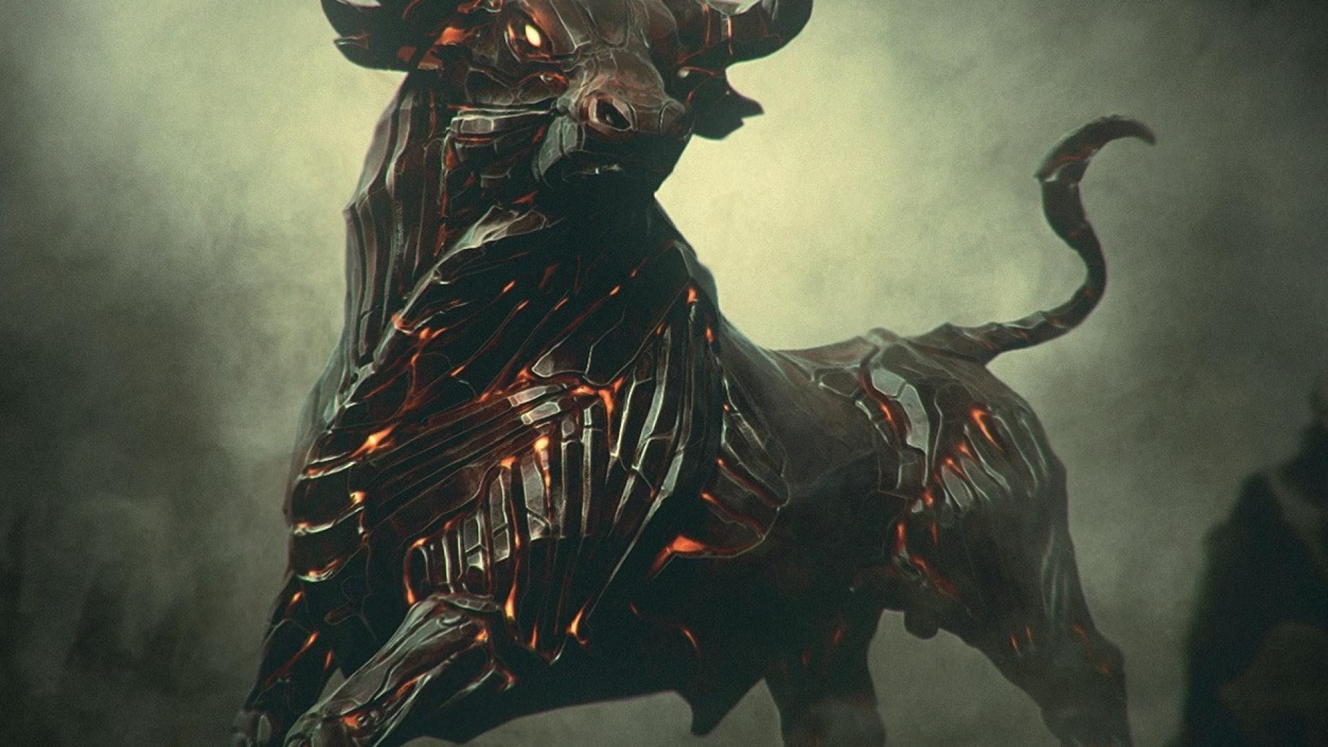 Toro astratto scuro con lava, 1920x1080 Full HD 1080p, Desktop