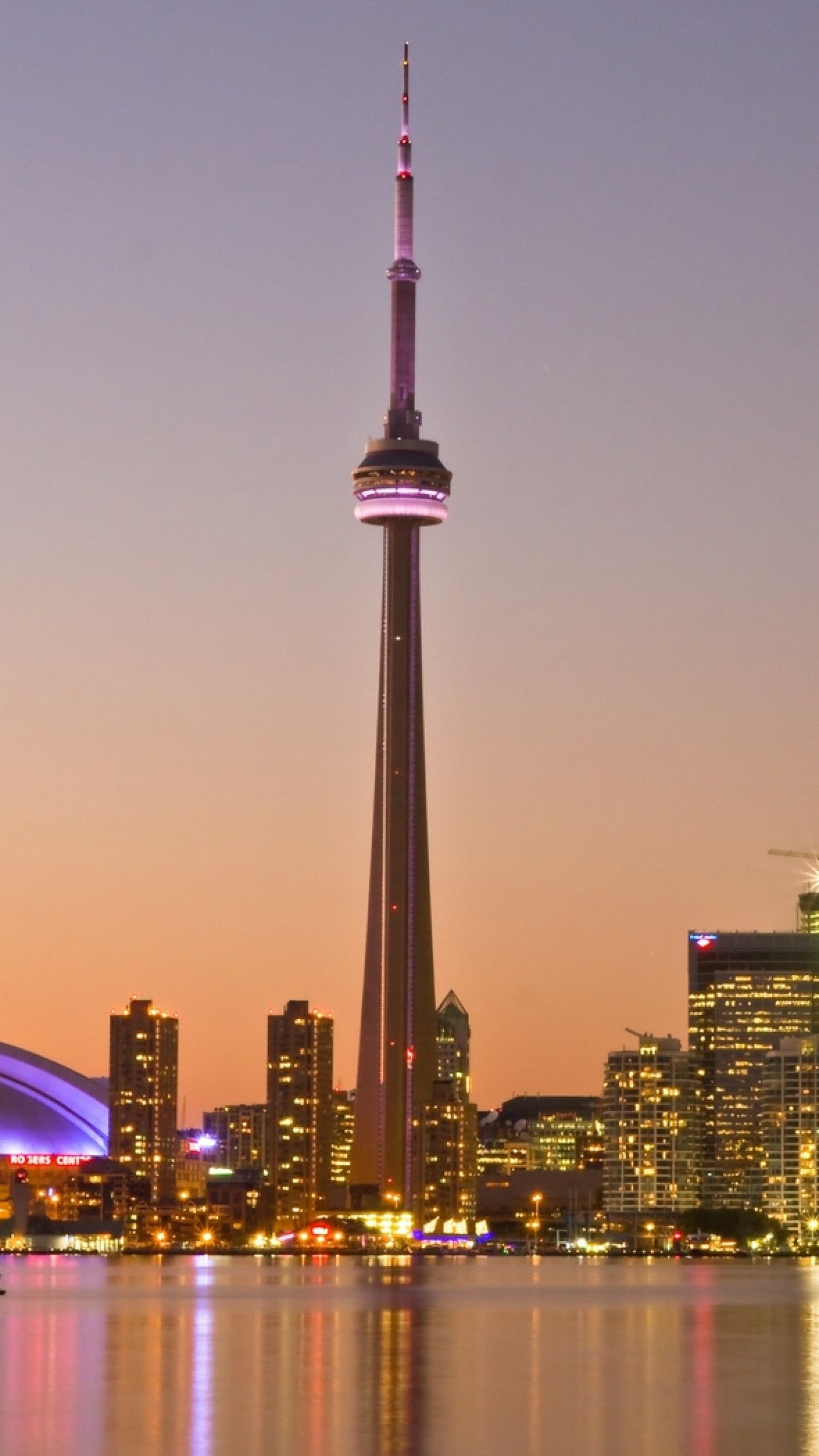 CN Tower Toronto tramonto, 1440x2560 Full HD Verticale, Smartphone