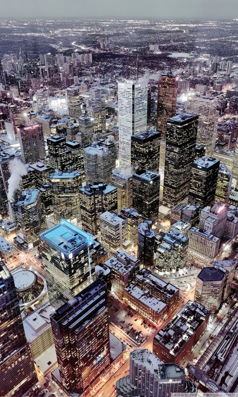 Skyline di Toronto notturno, 768x1280 Verticale, Telefono