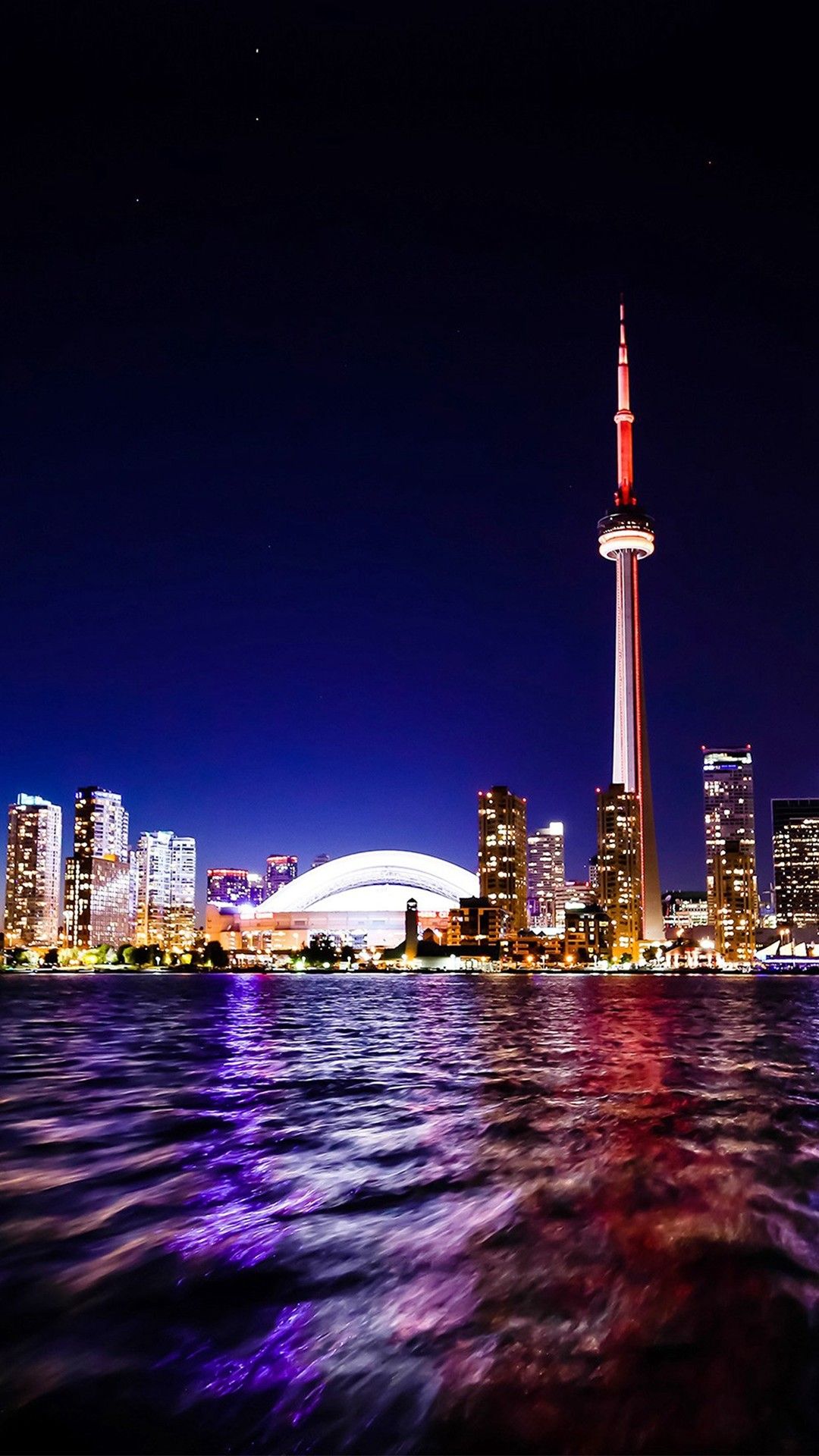 Skyline Toronto notturno, CN Tower, 1080x1920 Verticale, Samsung Galaxy