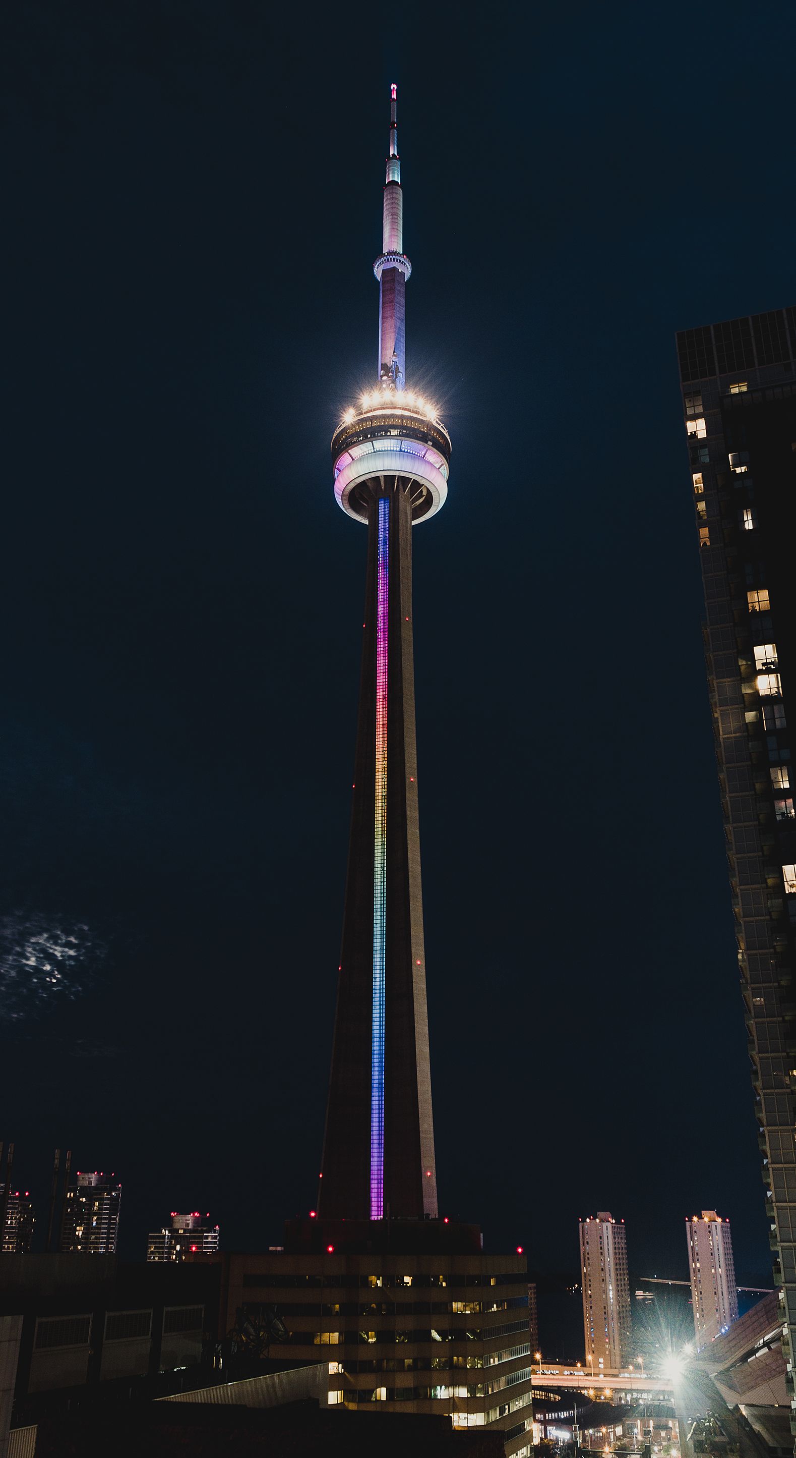 CN Tower notte Toronto, 1579x2890 Verticale, Telefono