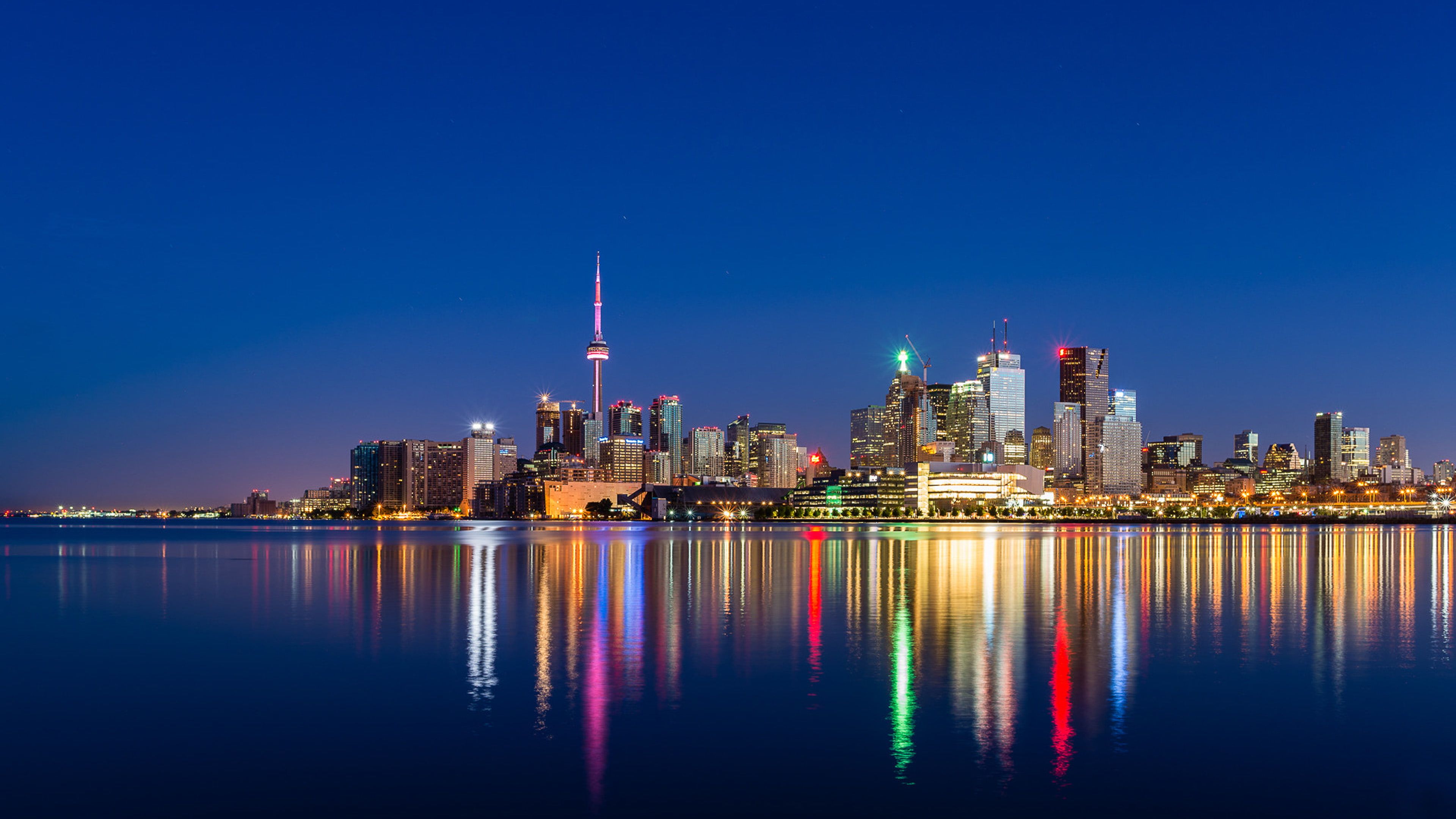 Skyline di Toronto notturno, 3840x2160 4K Ultra HD, Monitor 4K