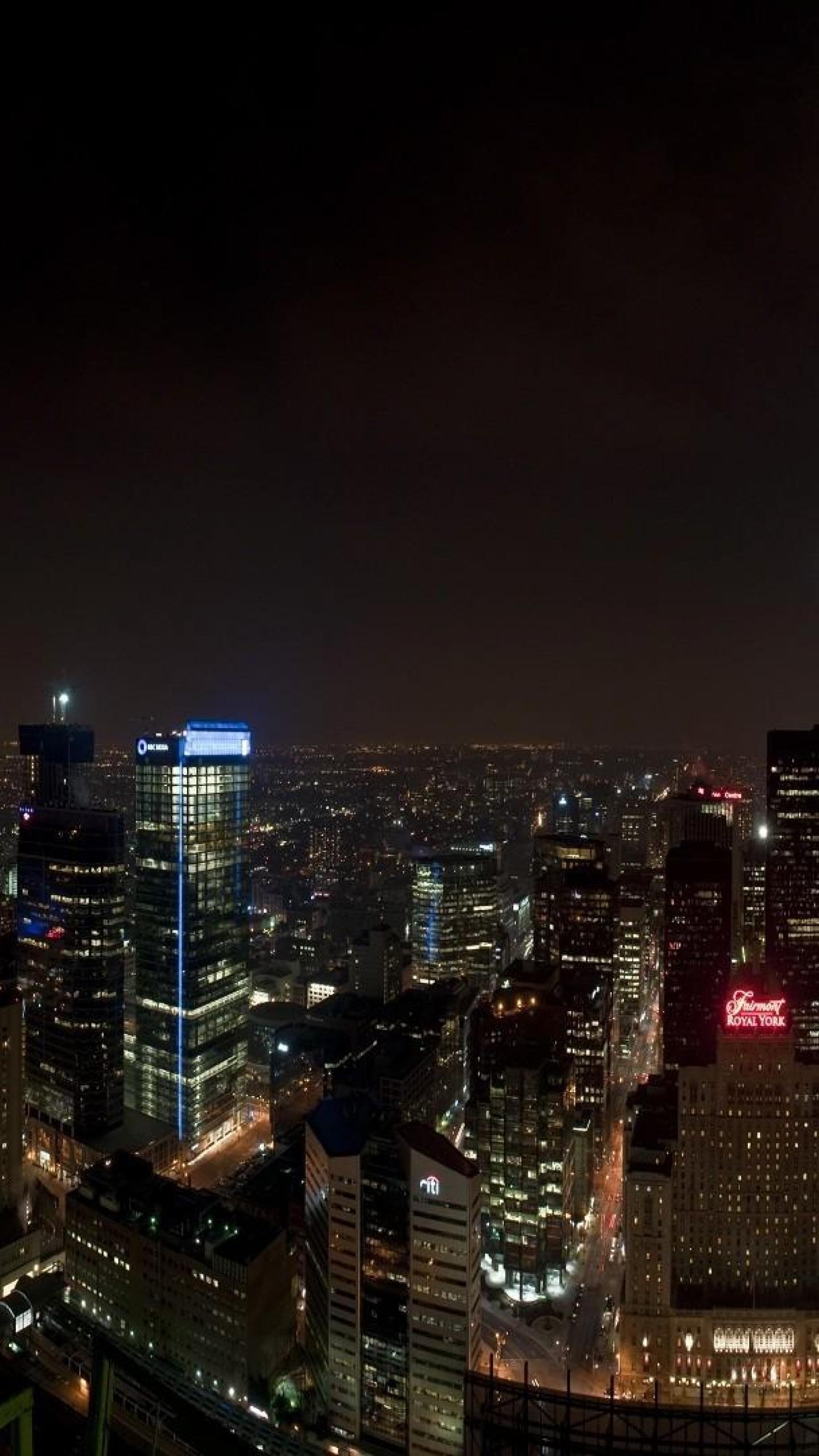 Skyline notturno di Toronto, 1440x2560 Full HD Verticale, Smartphone