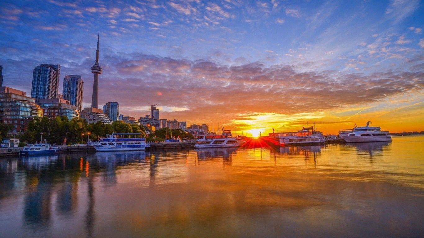 Skyline Toronto al tramonto, 1366x768 720p, PC