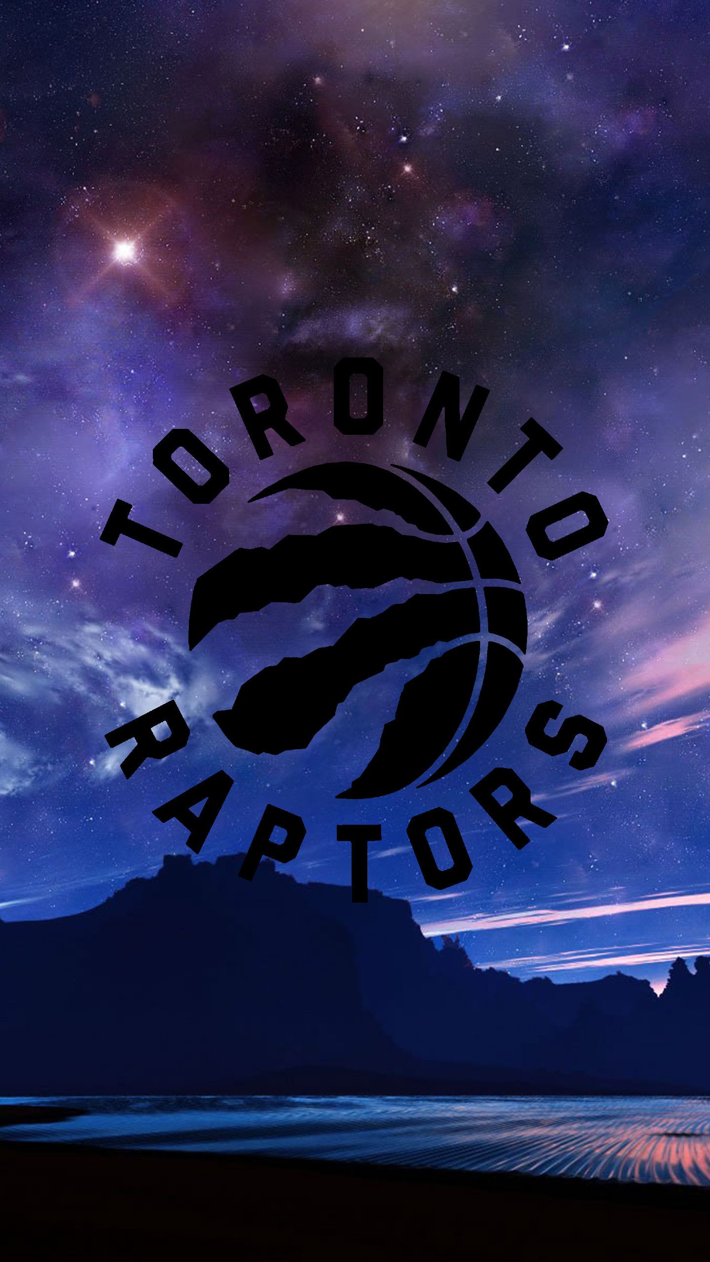 Logo Toronto Raptors, cielo stellato, NBA, 1440x2560 Verticale, Telefono