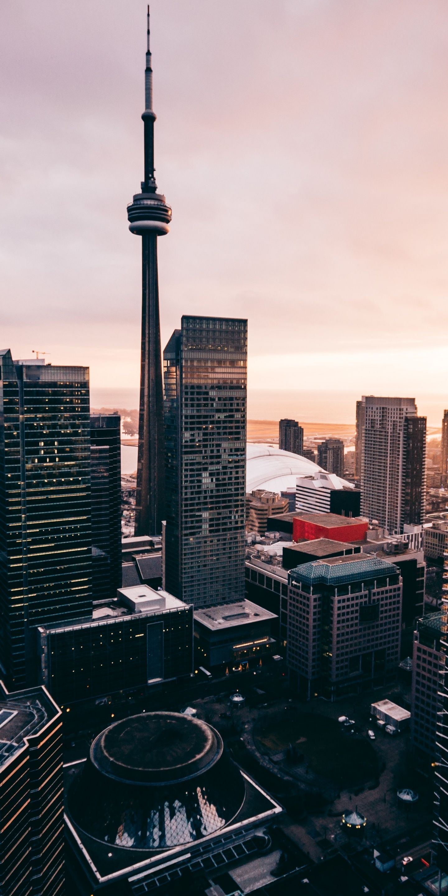 CN Tower Toronto tramonto, 1440x2880 Verticale, Mobile
