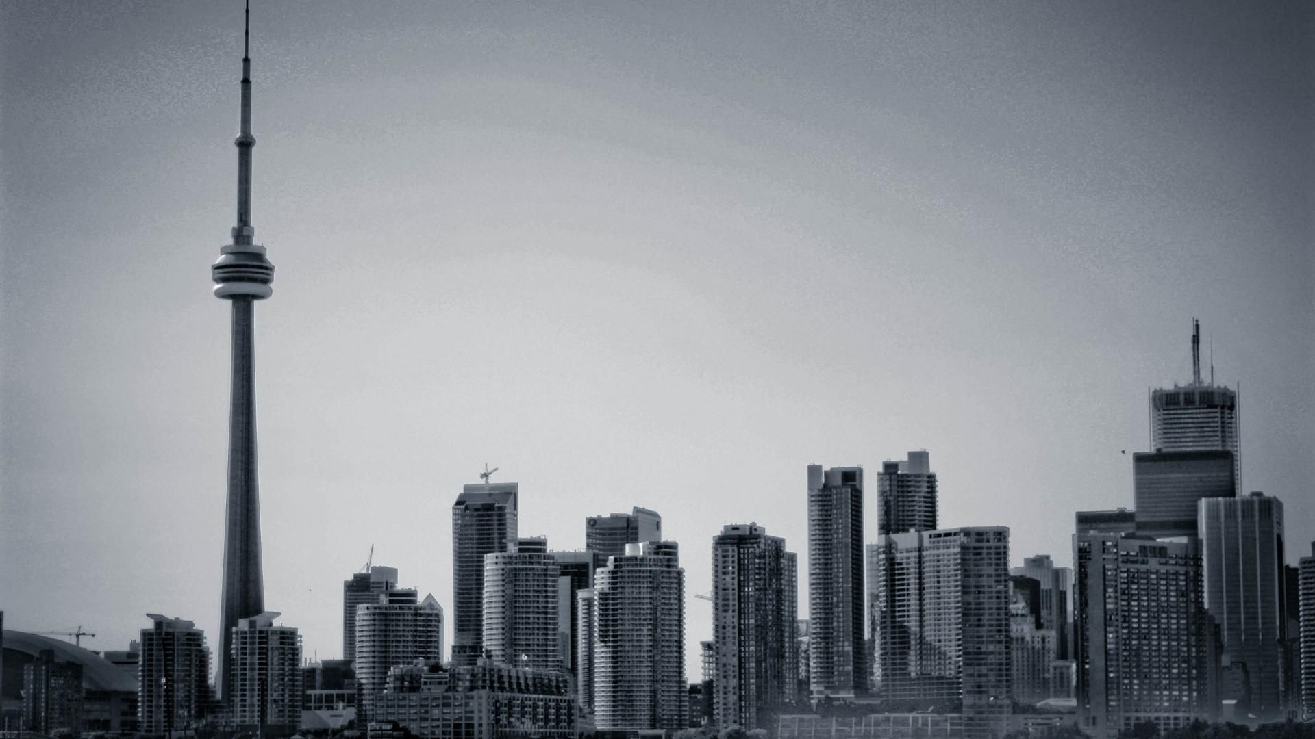 Skyline Toronto CN Tower grigio, 1920x1080 Full HD 1080p, Desktop