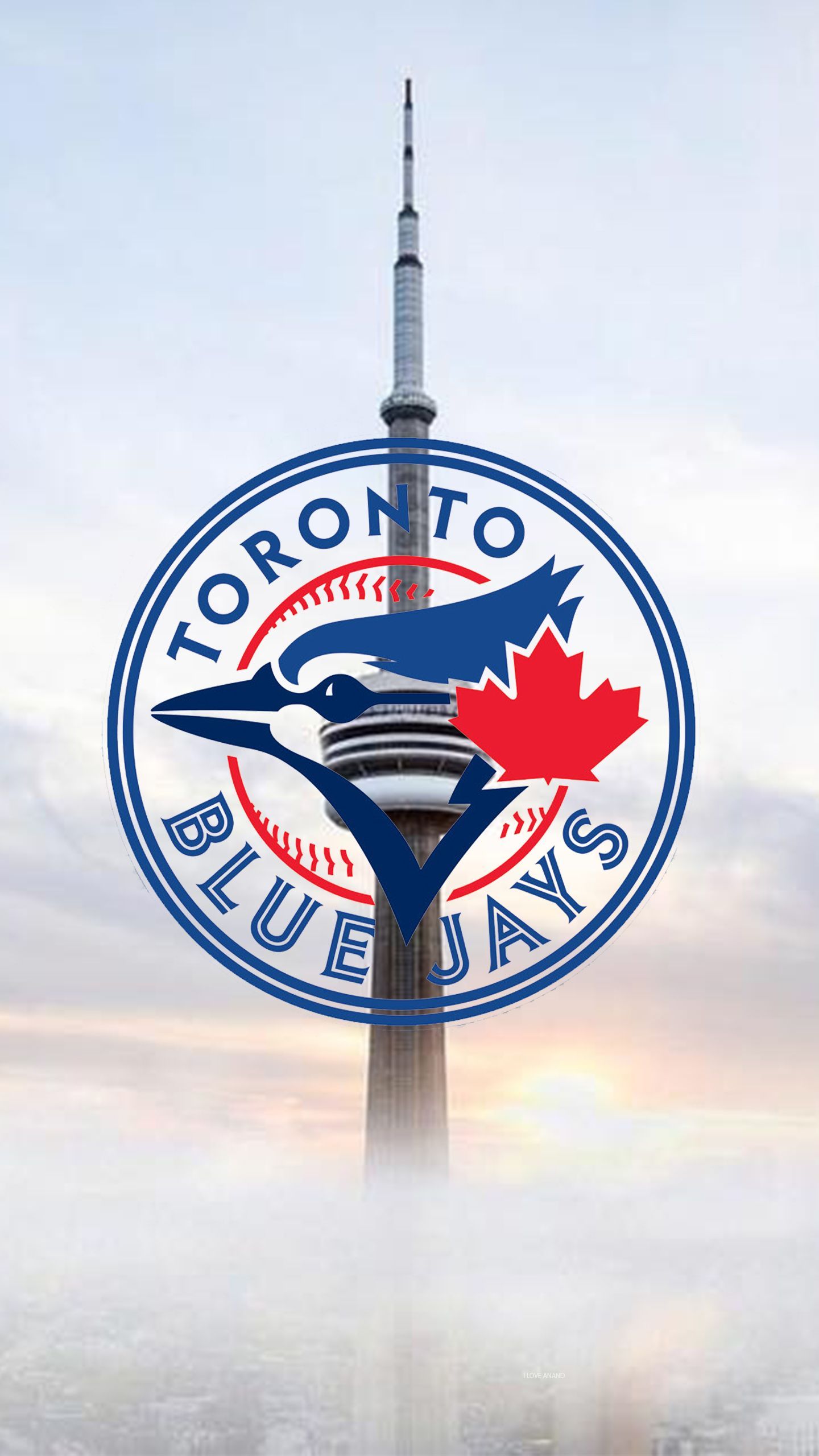 Logo Toronto Blue Jays, CN Tower, MLB, 1440x2560 Verticale, Telefono