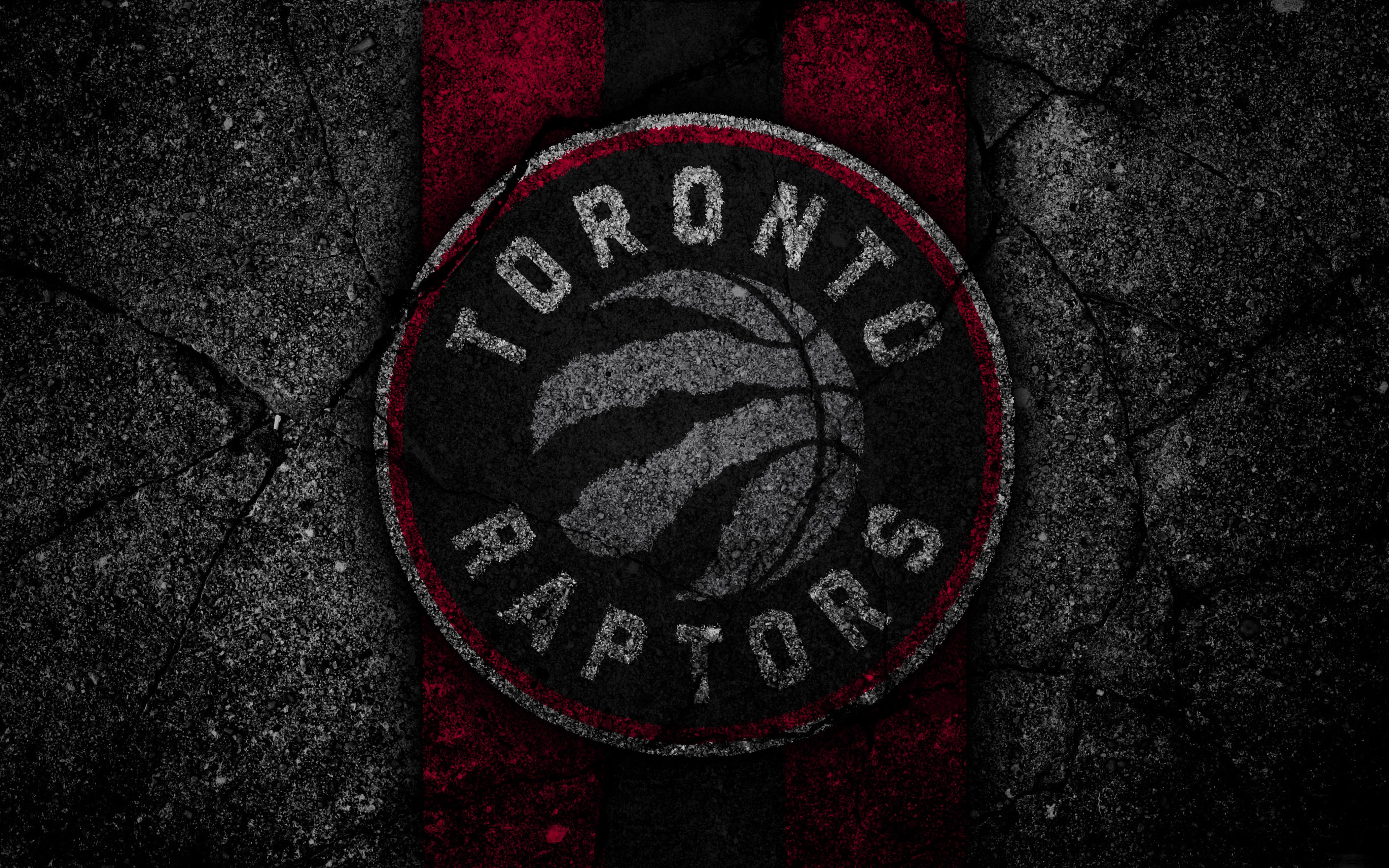 Logo Toronto Raptors su asfalto, 3840x2400 Ultra HD, 4K TV