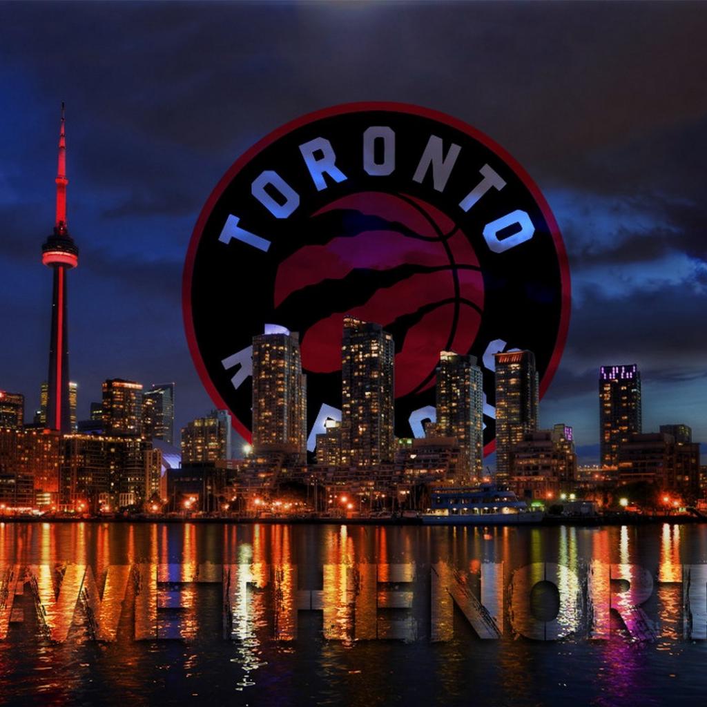 Logo Toronto Raptors skyline notturno, 1024x1024 HD, Desktop