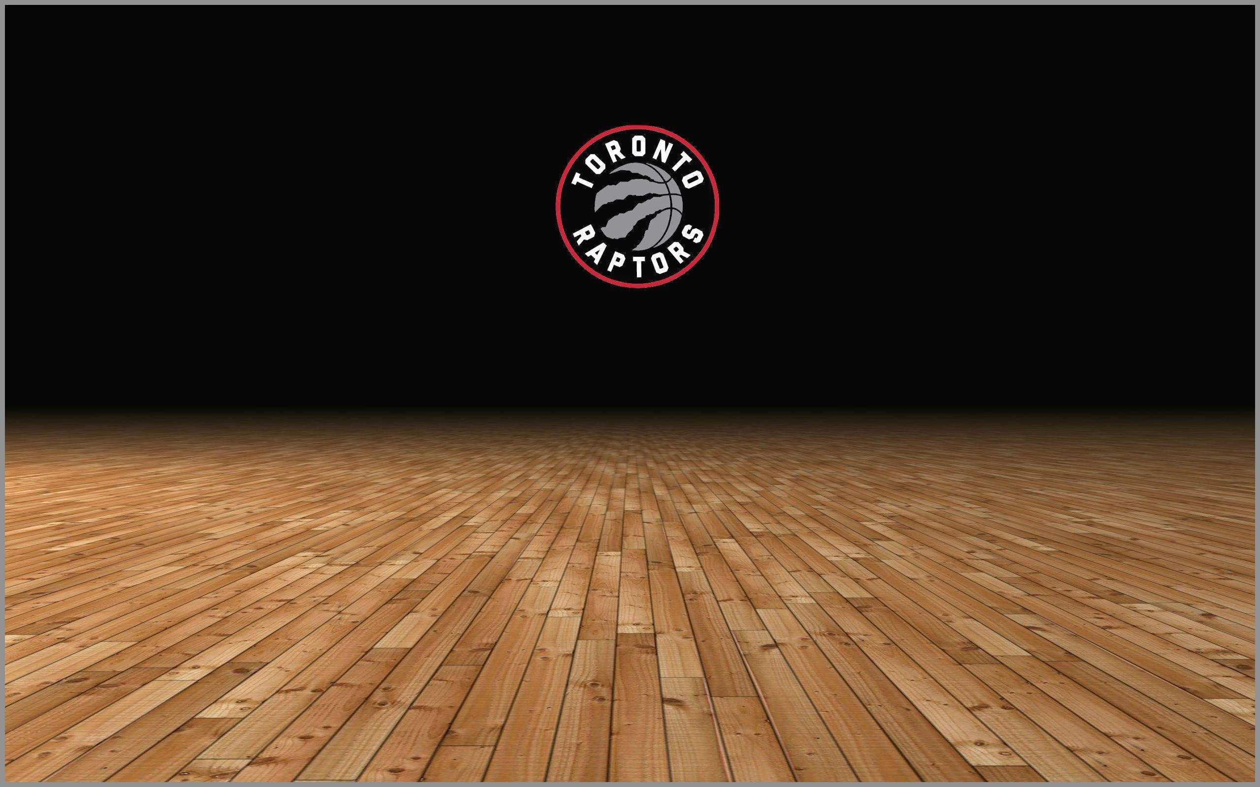 Logo Toronto Raptors su parquet, 2560x1600 2K, Desktop
