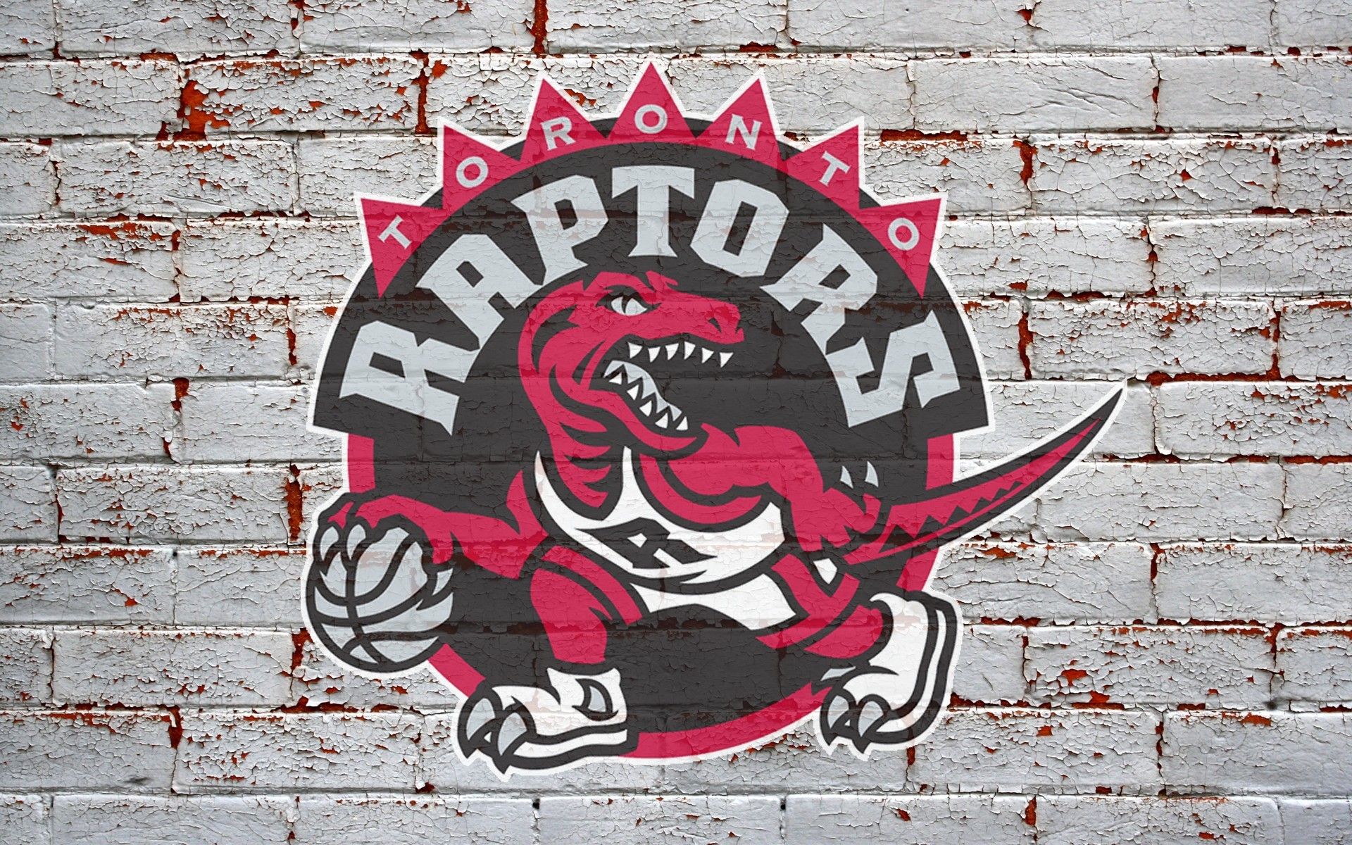 Logo Toronto Raptors su muro, 1920x1200 Full HD+, Desktop