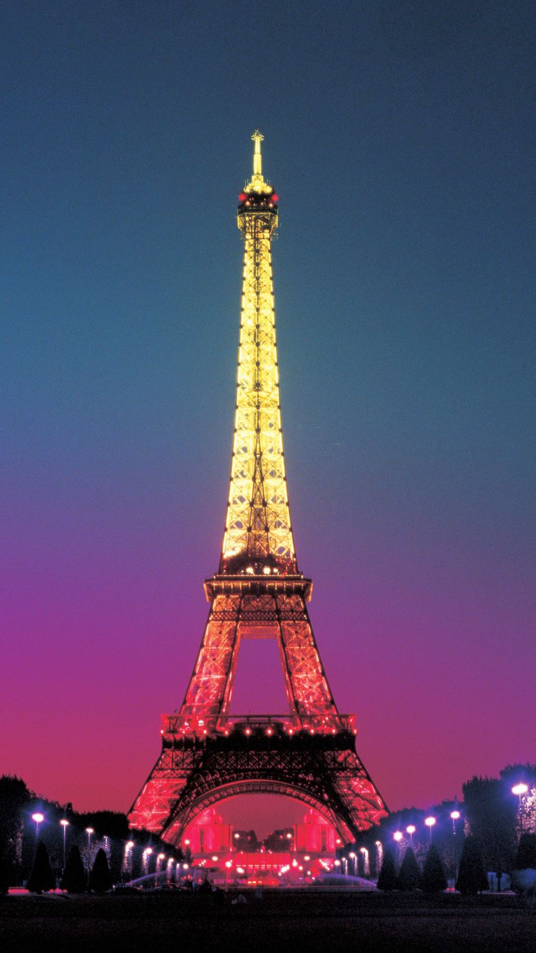 Torre Eiffel illuminata notte, 1080x1920 Verticale, Telefono