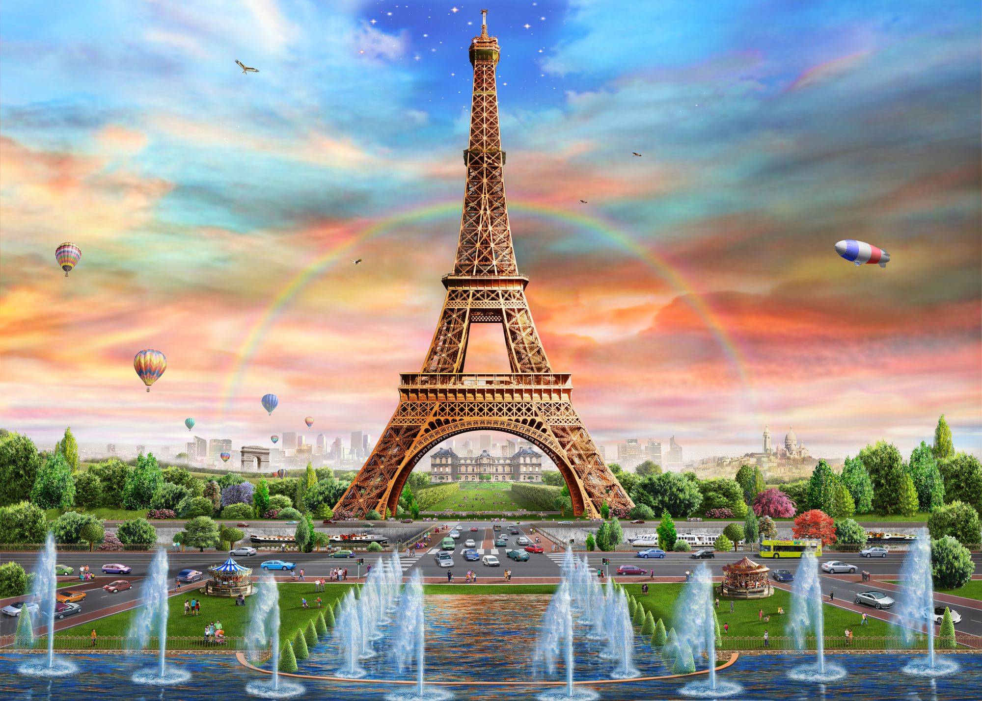 Torre Eiffel al tramonto, 2000x1429 alta risoluzione, PC Desktop
