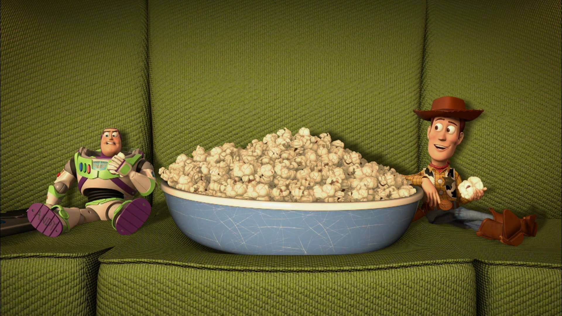 Woody e Buzz con popcorn, 1920x1080 1080p, PC