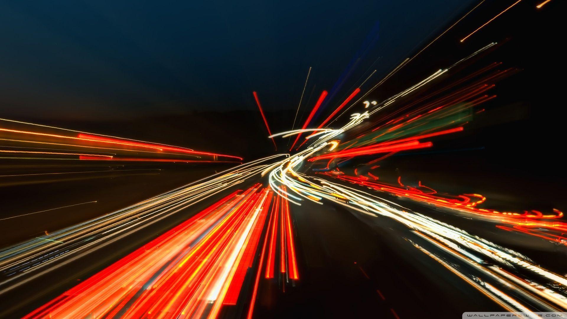Scie luminose traffico notturno autostrada, 1920x1080 Full HD, Desktop