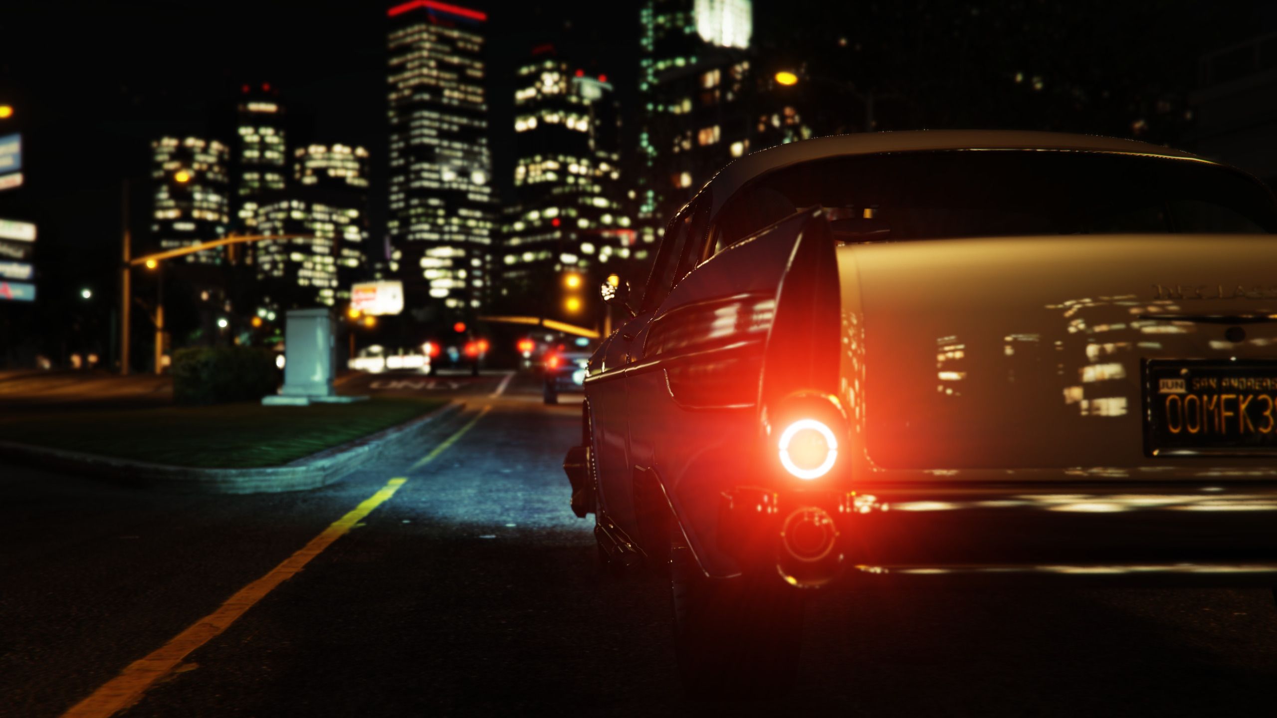 Auto GTA V notte città, Rockstar Games, 2560x1440 2K QHD, PC