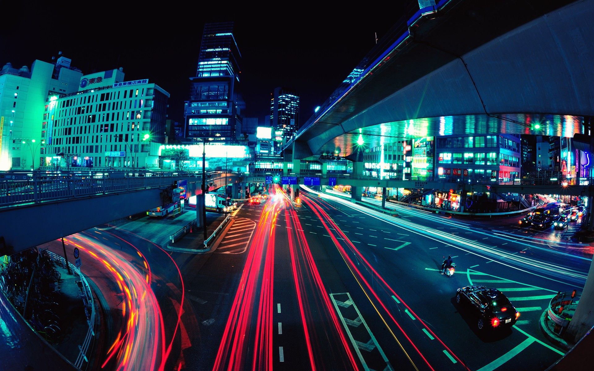 Traffico notturno luci scia, 1920x1200 WUXGA, PC