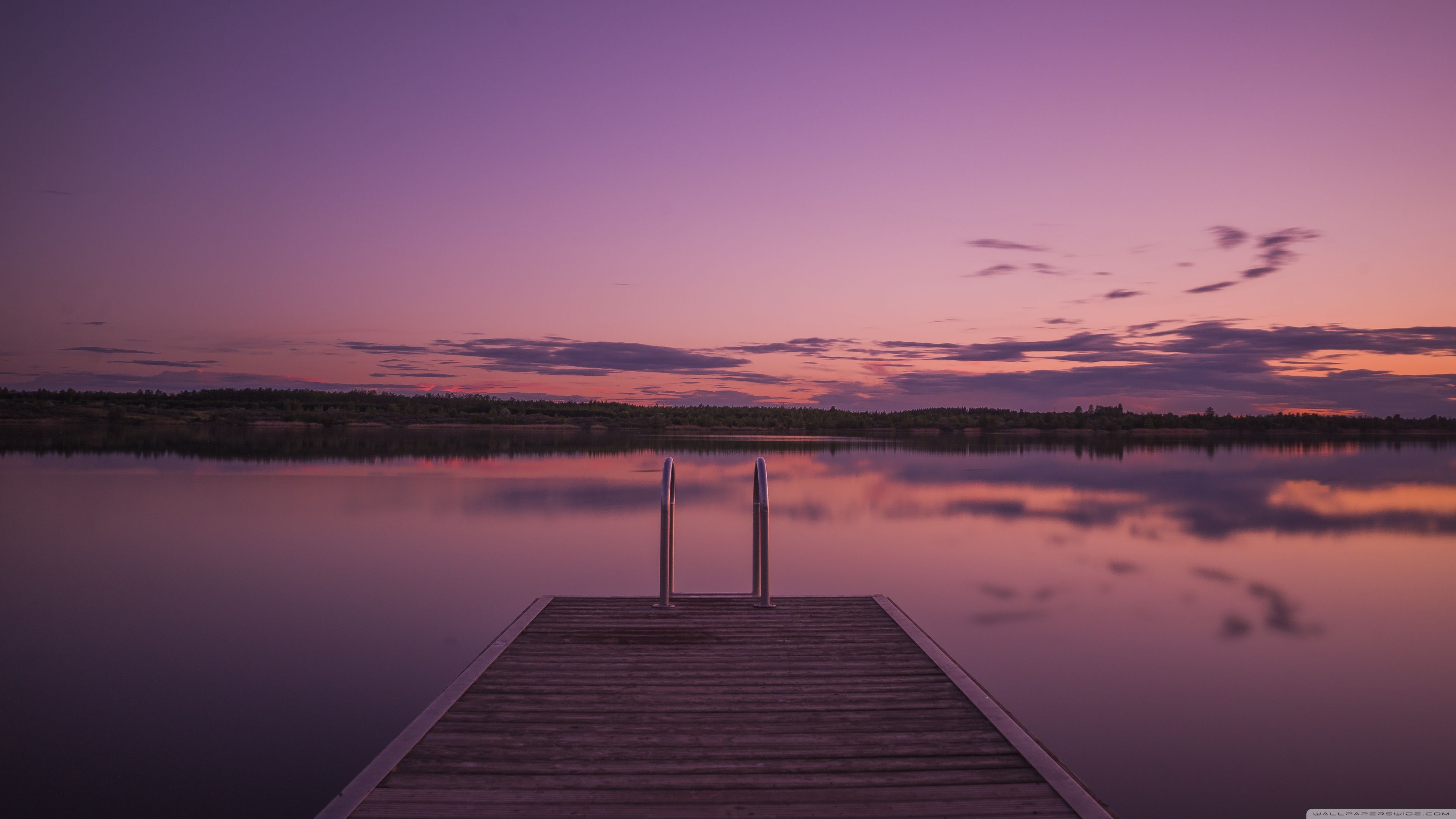 Molo di legno tramonto viola, 3840x2160 Ultra HD, 4K TV