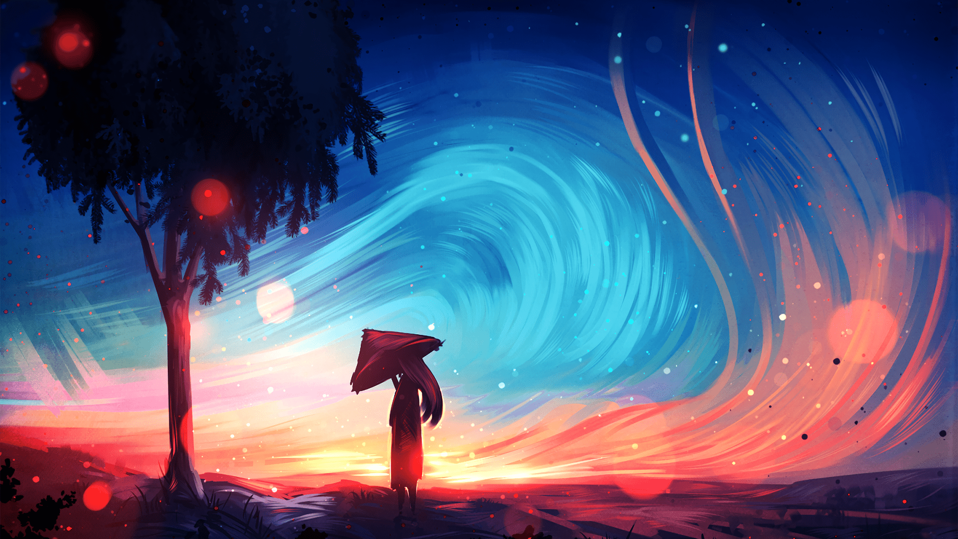 Figura con cappello al tramonto, 1920x1080 Full HD 1080p, PC Desktop