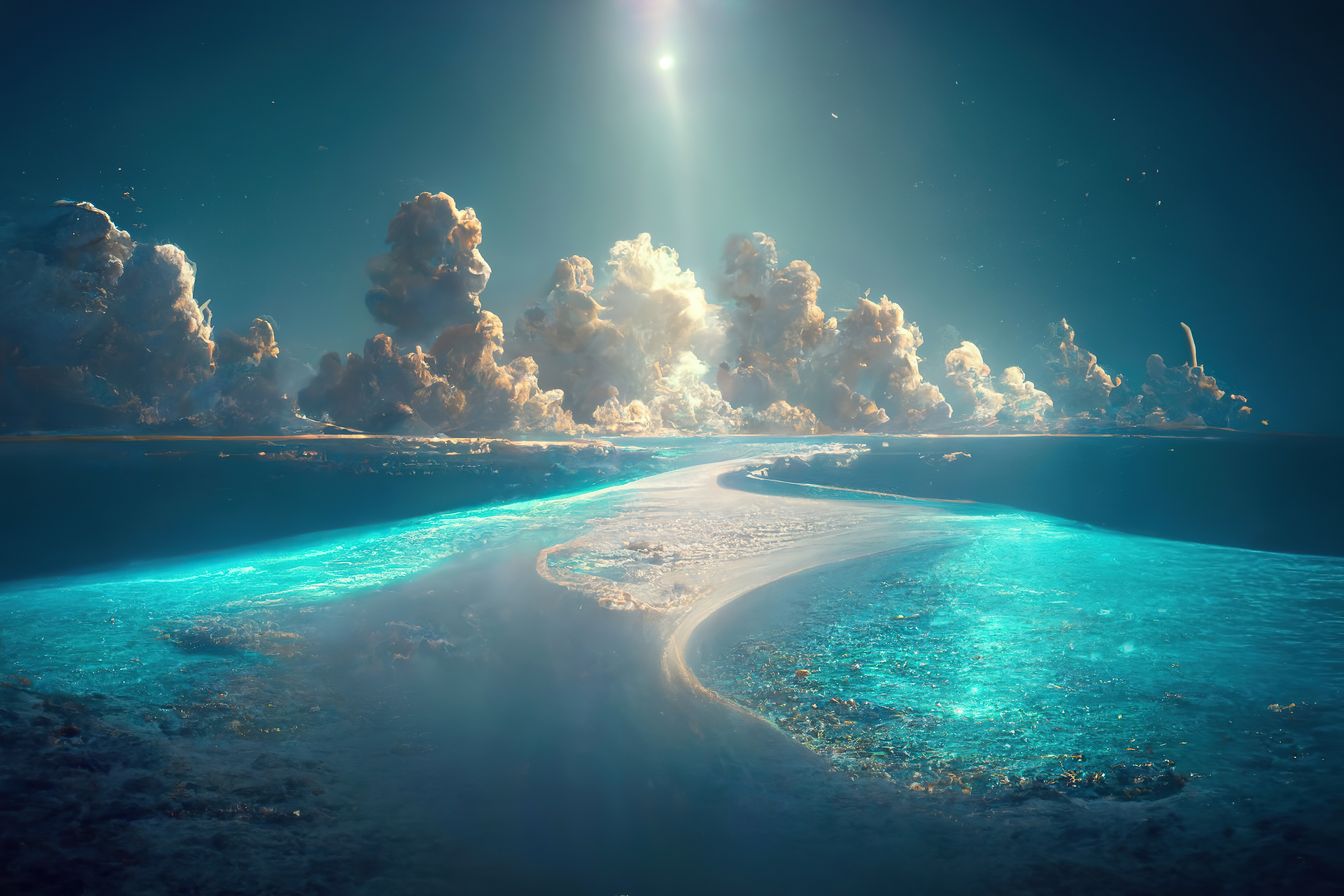Atollo tropicale vista aerea, 3840x2560 4K Ultra HD, Monitor 4K