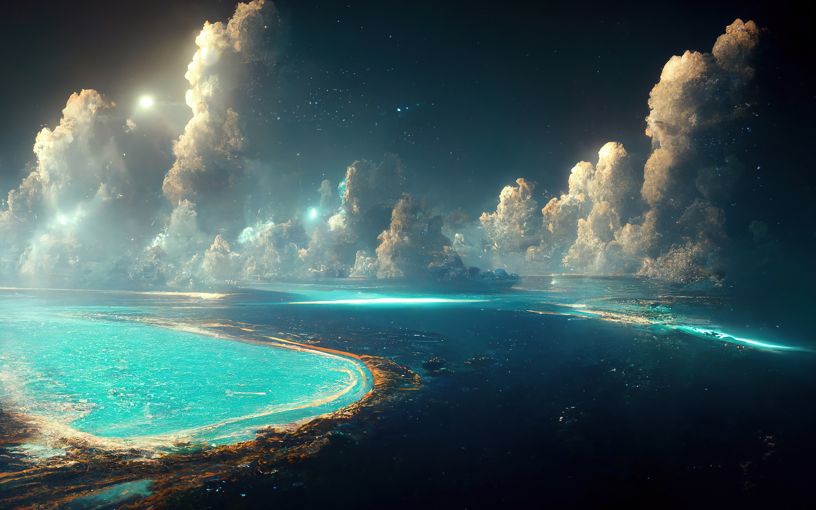 Atollo tropicale visto dall'alto, 1680x1050 900p, Laptop