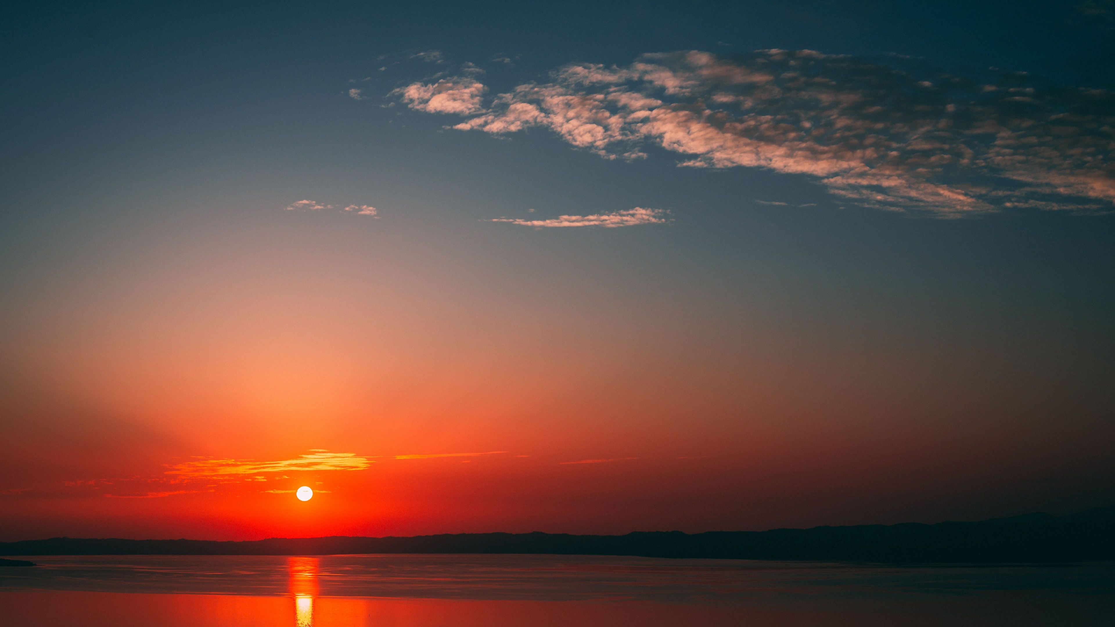 Tramonto sul mare arancione, 3840x2160 4K Ultra HD, Monitor 4K