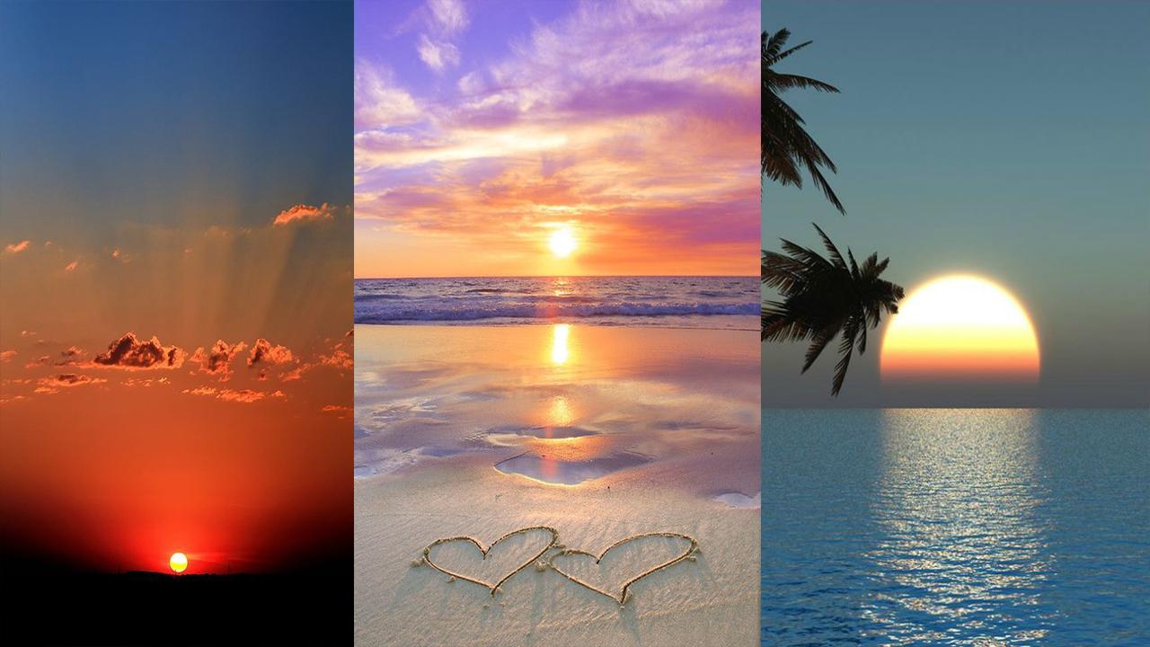 Tre tramonti sul mare, 1280x720 HD, Desktop